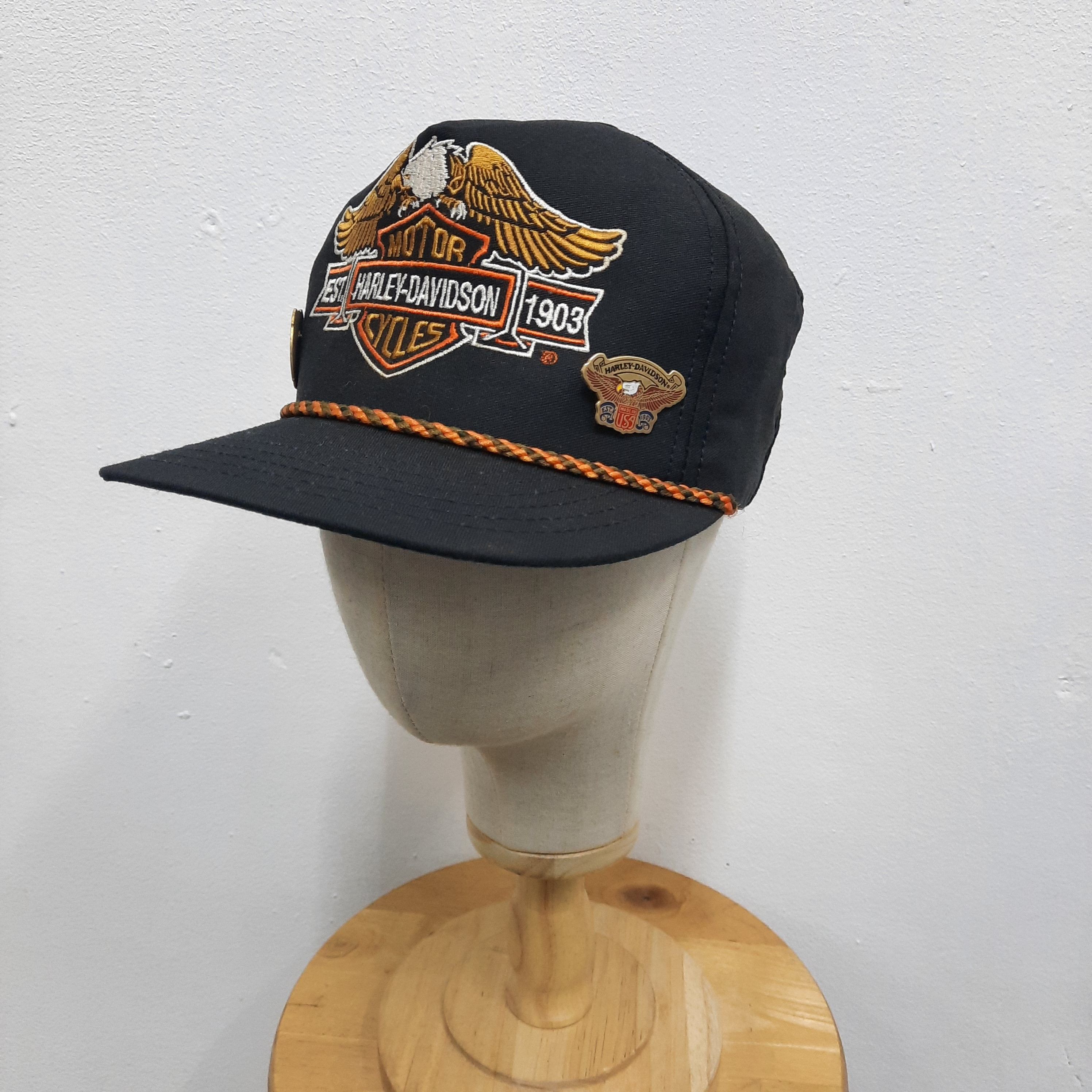 Harley Davidson Rare💥 Vintage 70s harley davidson motorcycle embroidery cap Size ONE SIZE - 3 Thumbnail