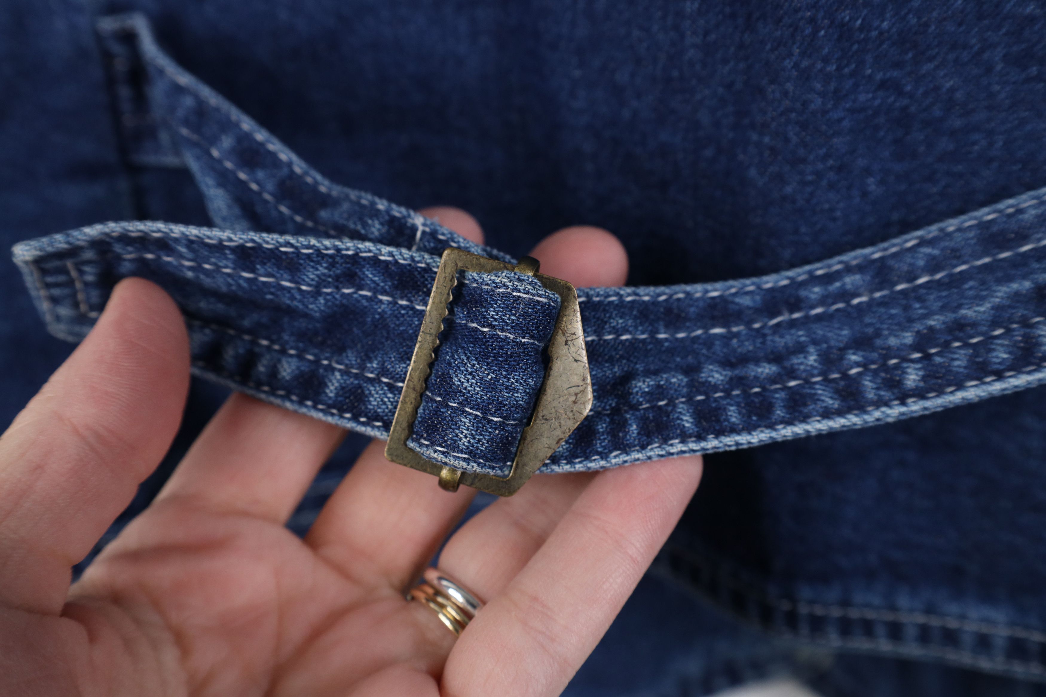 Vintage Vintage 90s Streetwear Striped Buckle Back Denim Vest Jacket Size XXL / US 16-18 / IT 52-54 - 11 Thumbnail