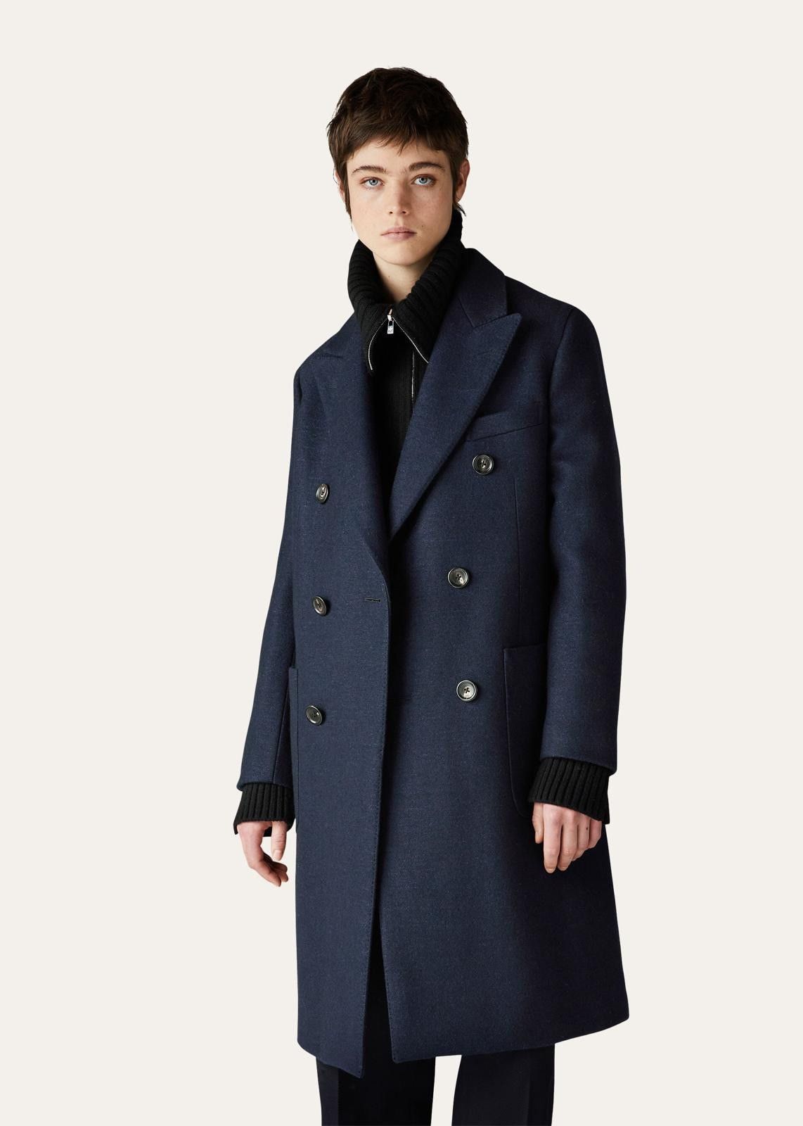 Loro Piana o1srvl11e0824 Herwin Cashmere Coat in Navy Blue Size XL / US 12-14 / IT 48-50 - 5 Thumbnail
