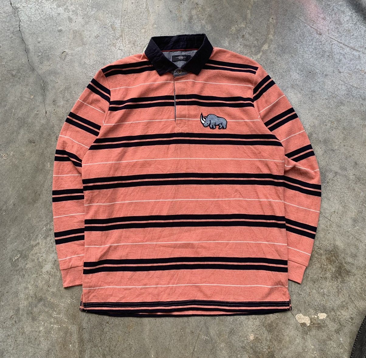 image of Kansai Yamamoto Embroidered Rhino Polo Rugby in Peach, Men's (Size Large)