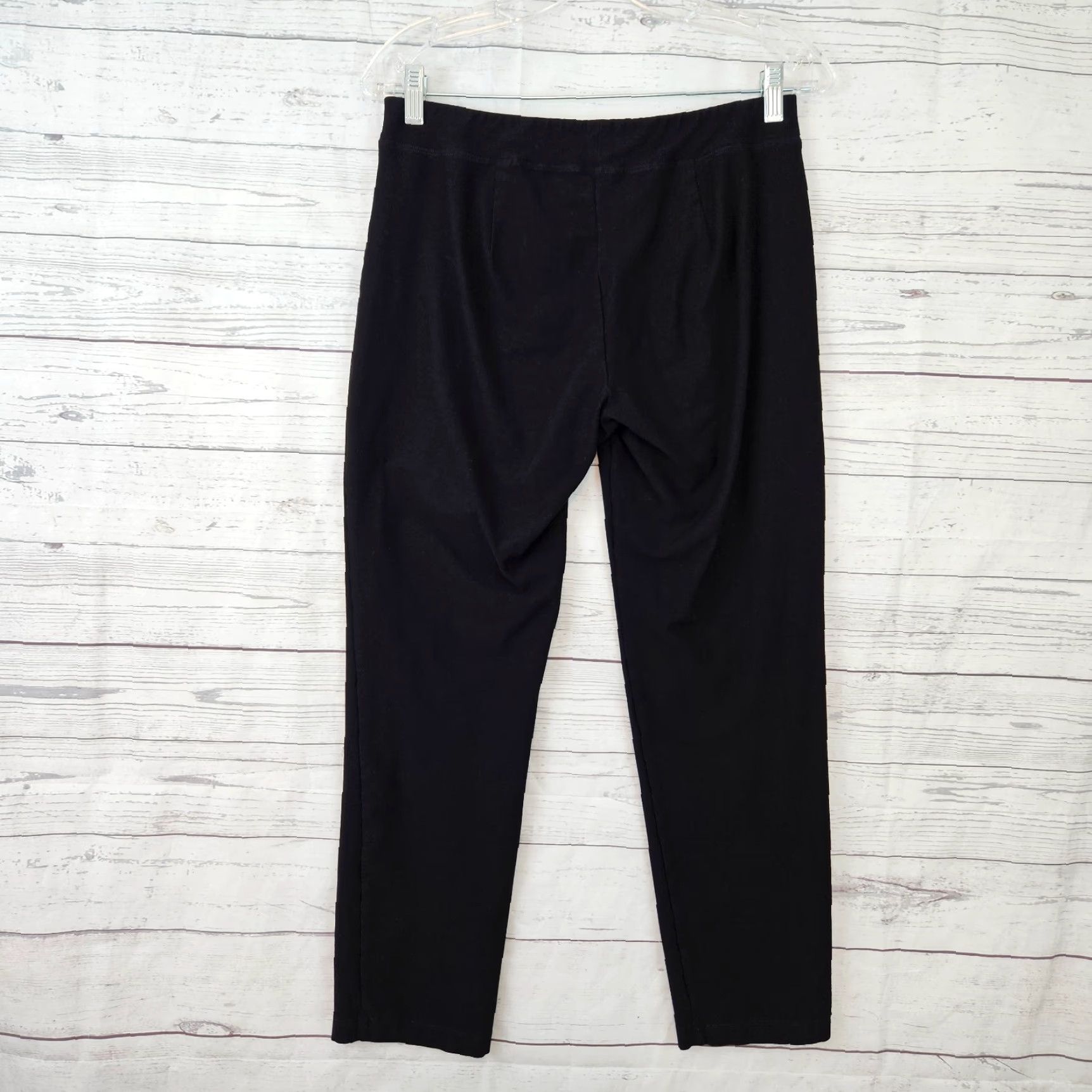 Eileen Fisher VINTAGE Eileen Fisher Pants Cropped Womens Small Black Pull On Low Rise - | Size 28" / US 6 / IT 42 - 3 Thumbnail