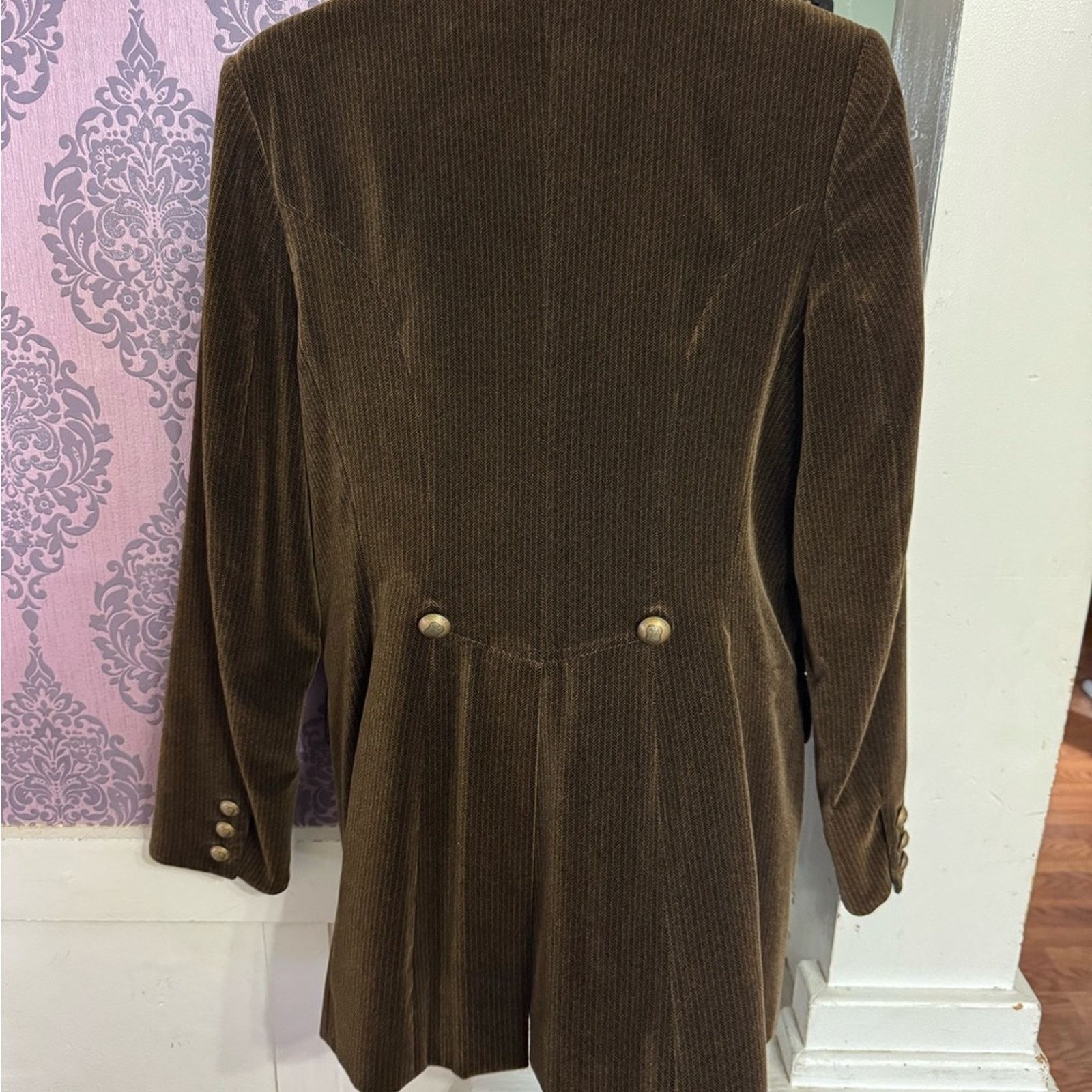 NBDN Nobrandedon VTG Susanne Von Domberg Corduroy Blazer with Gold Buttons Size L / US 10 / IT 46 - 6 Thumbnail