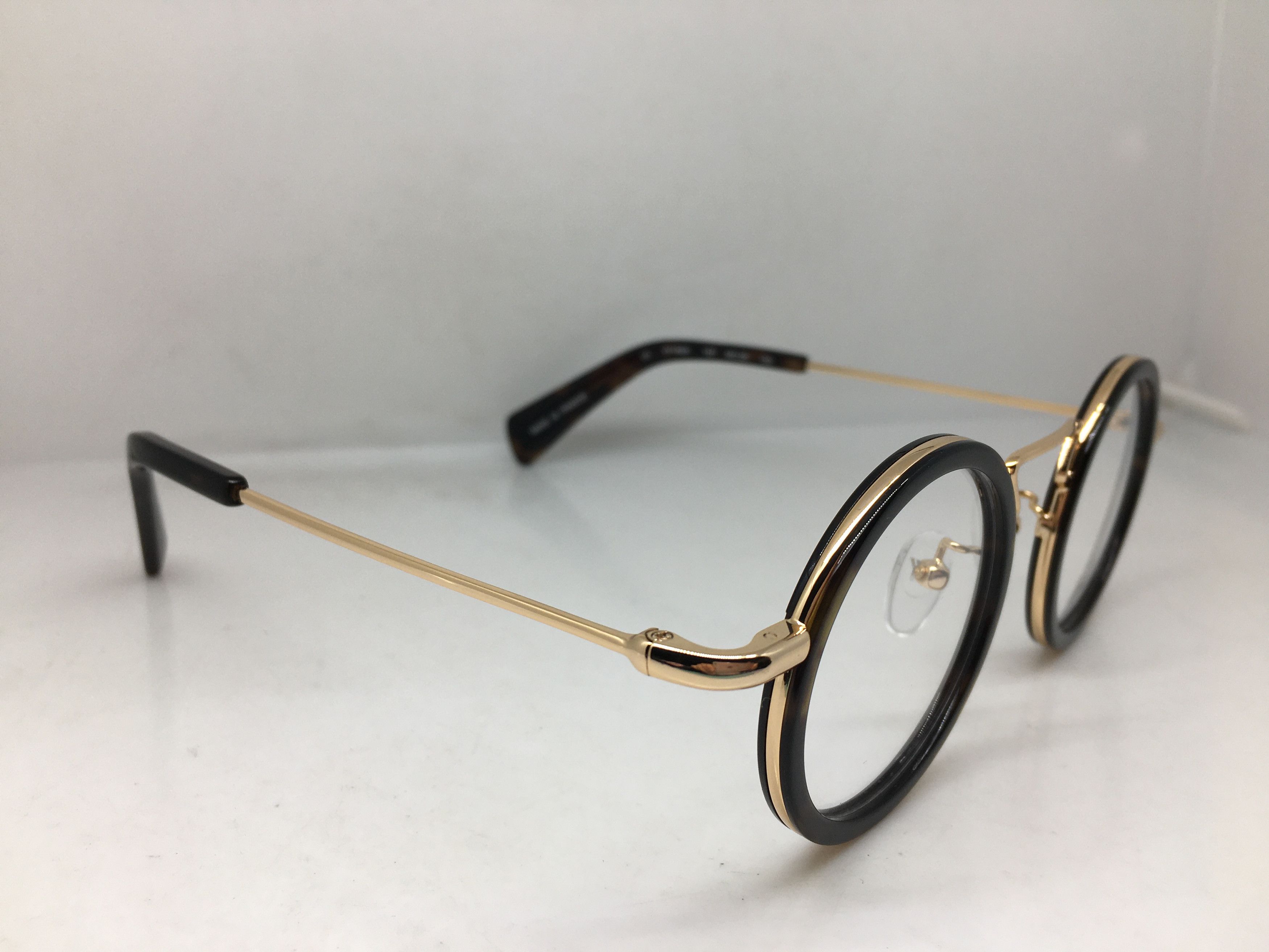 Yohji Yamamoto Yohji Yamamoto YY 1003 Gold Tortoise Rims Round Eyeglasses Size ONE SIZE - 4 Thumbnail