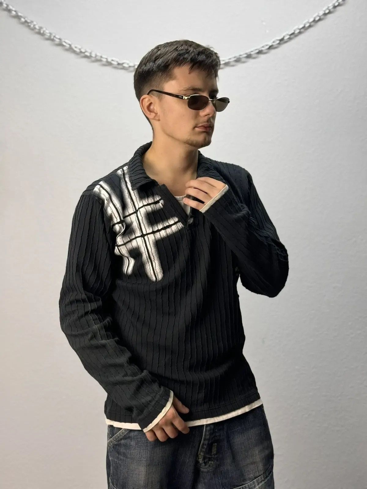 If Six Was Nine × Le Grande Bleu (L.G.B.) × Vintage VINTAGE SWEATER AVANT GARDE IF SIX WAS NINE STYLE GOTHIC Size US L / EU 52-54 / 3 - 7 Thumbnail