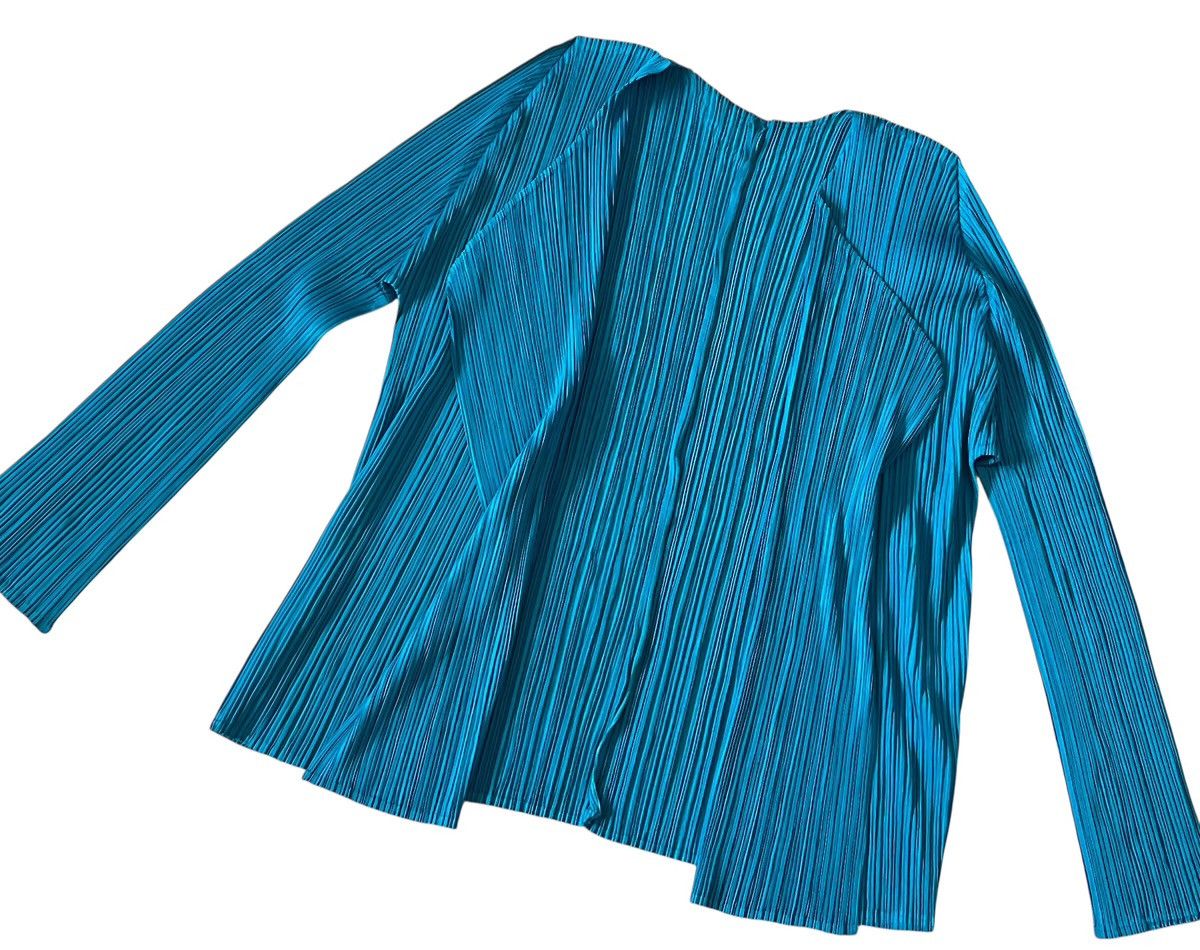 Issey Miyake Vintage issey miyake pleats please blue cardigan Size S / US 4 / IT 40 - 3 Thumbnail