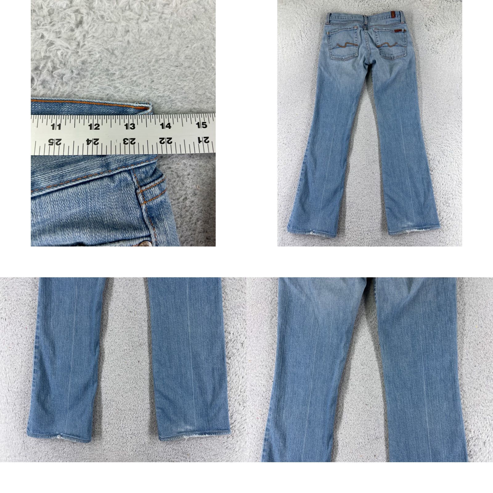7 For All Mankind 7 For All Mankind Jeans Women Flared Denim Blue 28x28 26x28 Embroidered Comfort Distressed Pockets Cotton Size 28" / US 6 / IT 42 - 9 Thumbnail