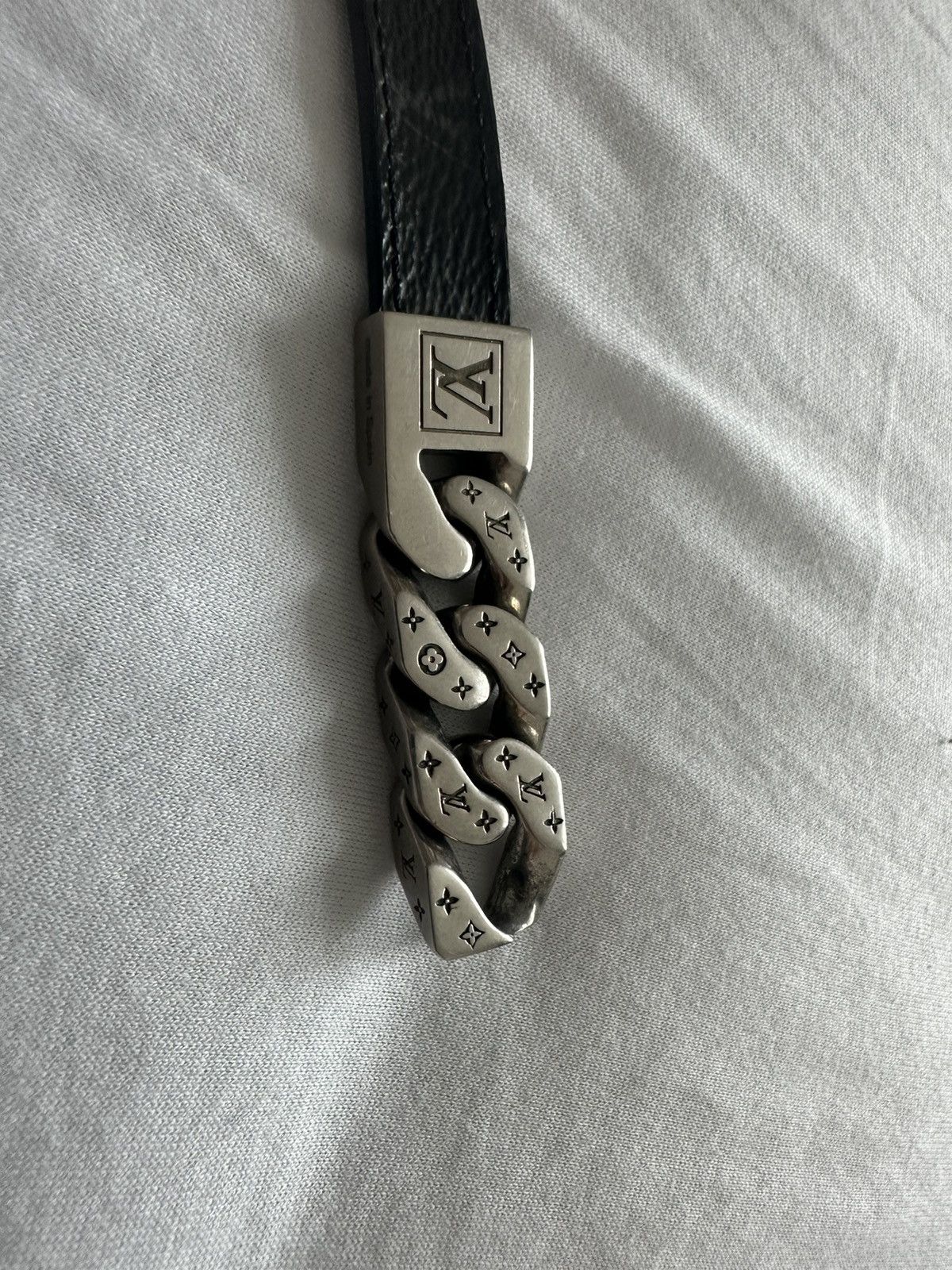 Louis Vuitton Louis Vuitton Men Bracelet Monogram Leather & Metal Spain Size ONE SIZE - 3 Thumbnail