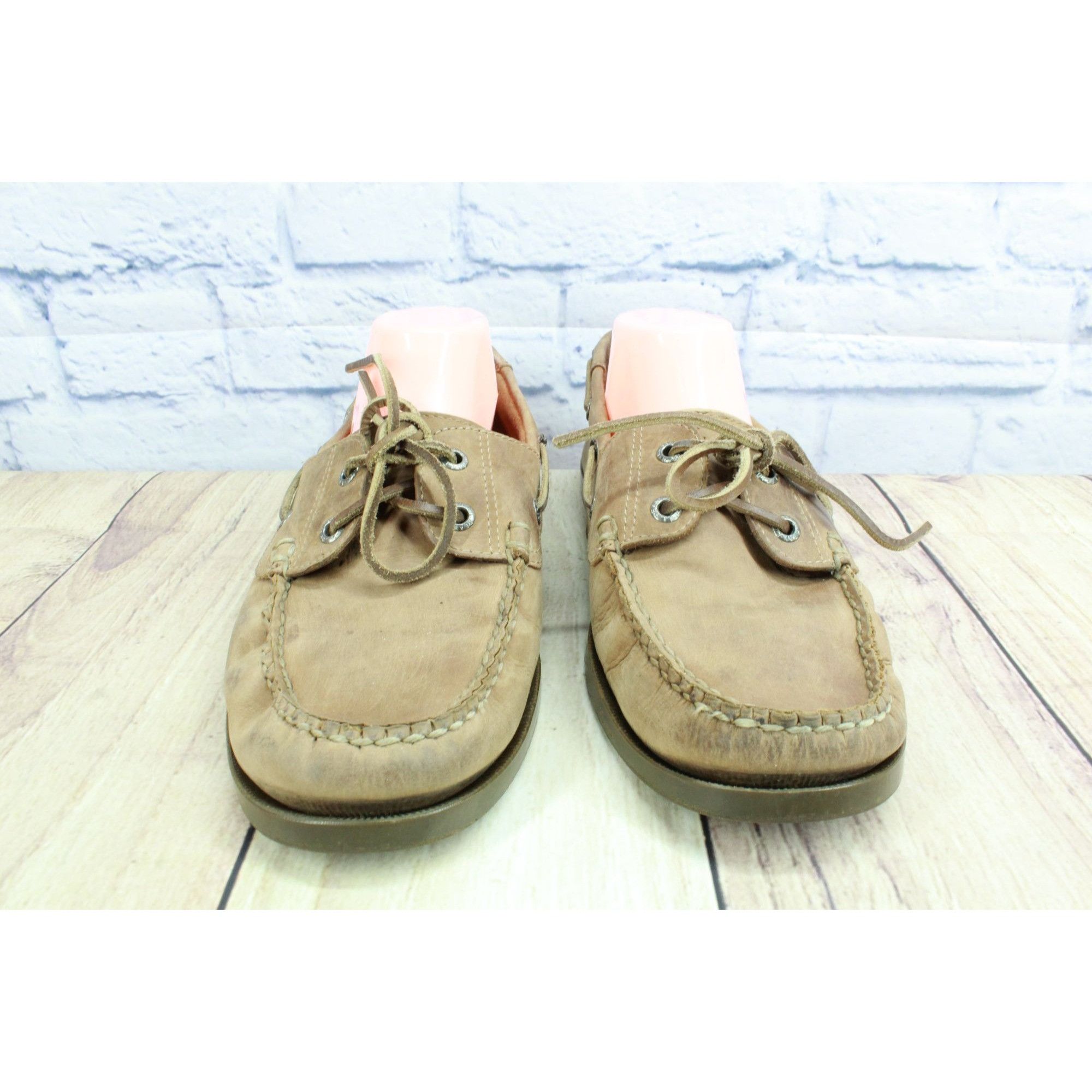 L.L. Bean LL Bean Casco Bay Men's Leather Slip On Moccasin Boat Shoes Size US 10 / EU 43 - 4 Thumbnail