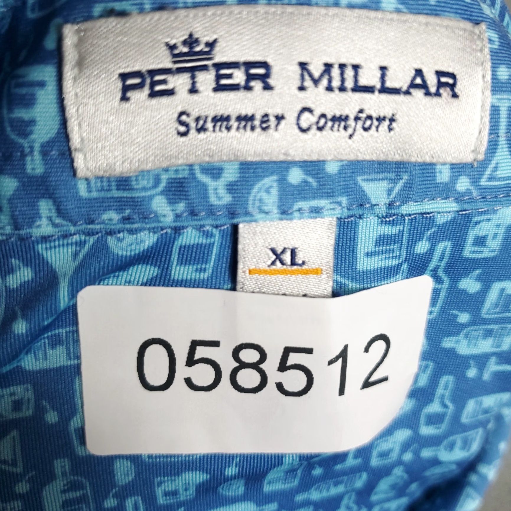 Peter Millar Peter Millar Polo Shirt Mens XL Blue Geometric Print Golf Activewear Size US XL / EU 56 / 4 - 7 Thumbnail