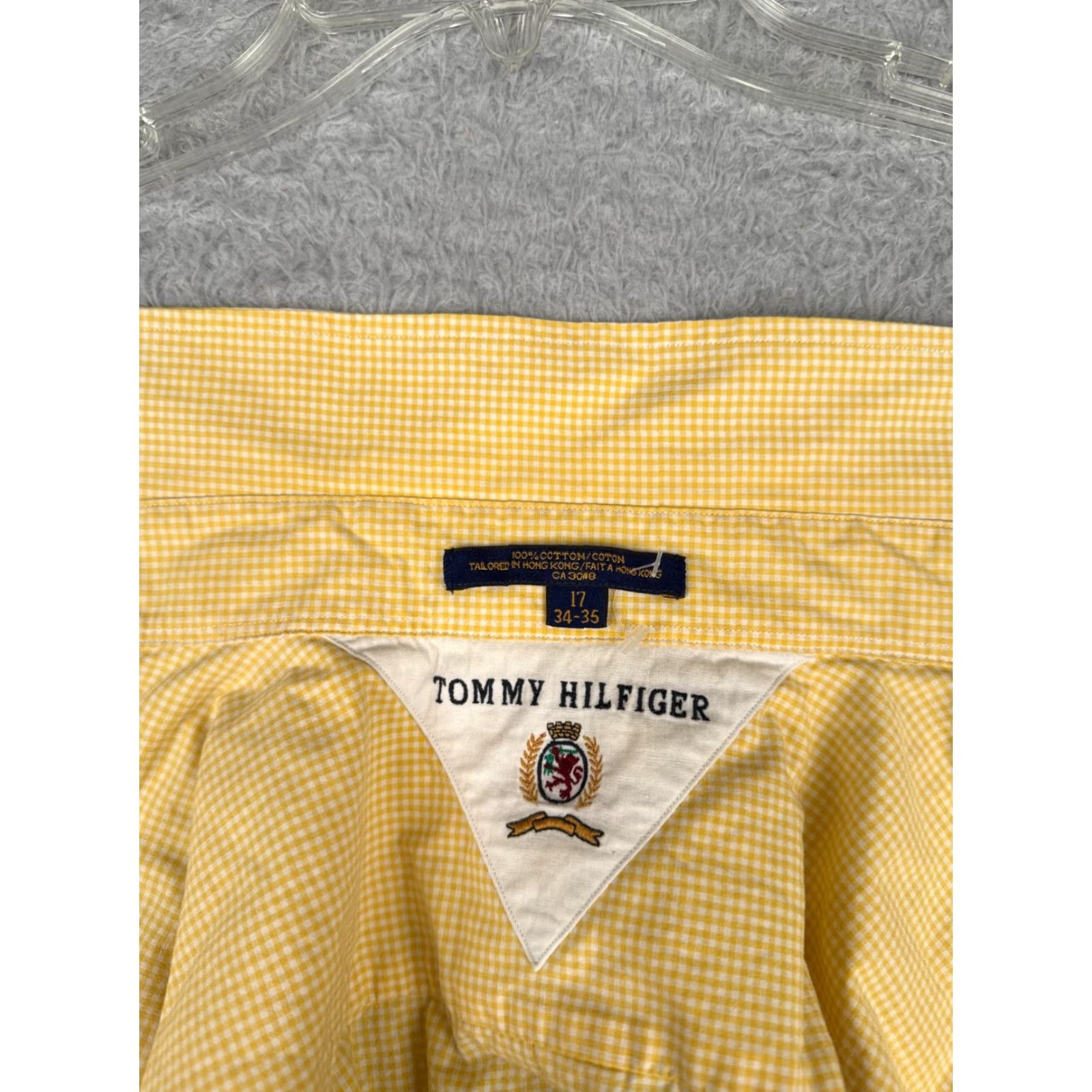 Tommy Hilfiger Tommy Hilfiger Shirt Men XL Yellow Plaid 100% Cotton Long Sleeve Pocket Button-Up Fashion Colorful 34-35 Size US XL / EU 56 / 4 - 3 Thumbnail