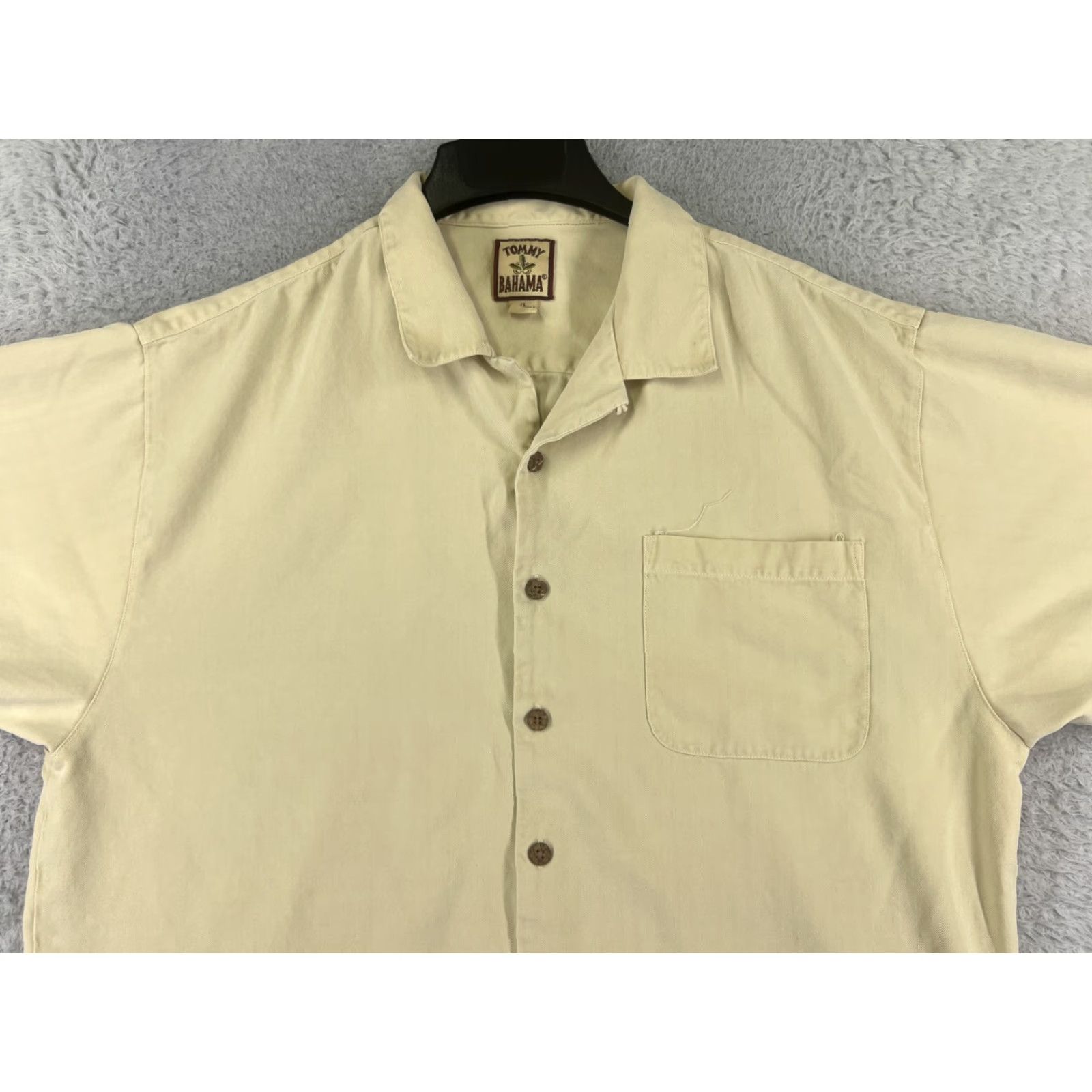 Tommy Bahama Tommy Bahama Shirt Men Extra Large Yellow Herringbone 100% Silk Button Up Hawaii Size US XL / EU 56 / 4 - 6 Thumbnail