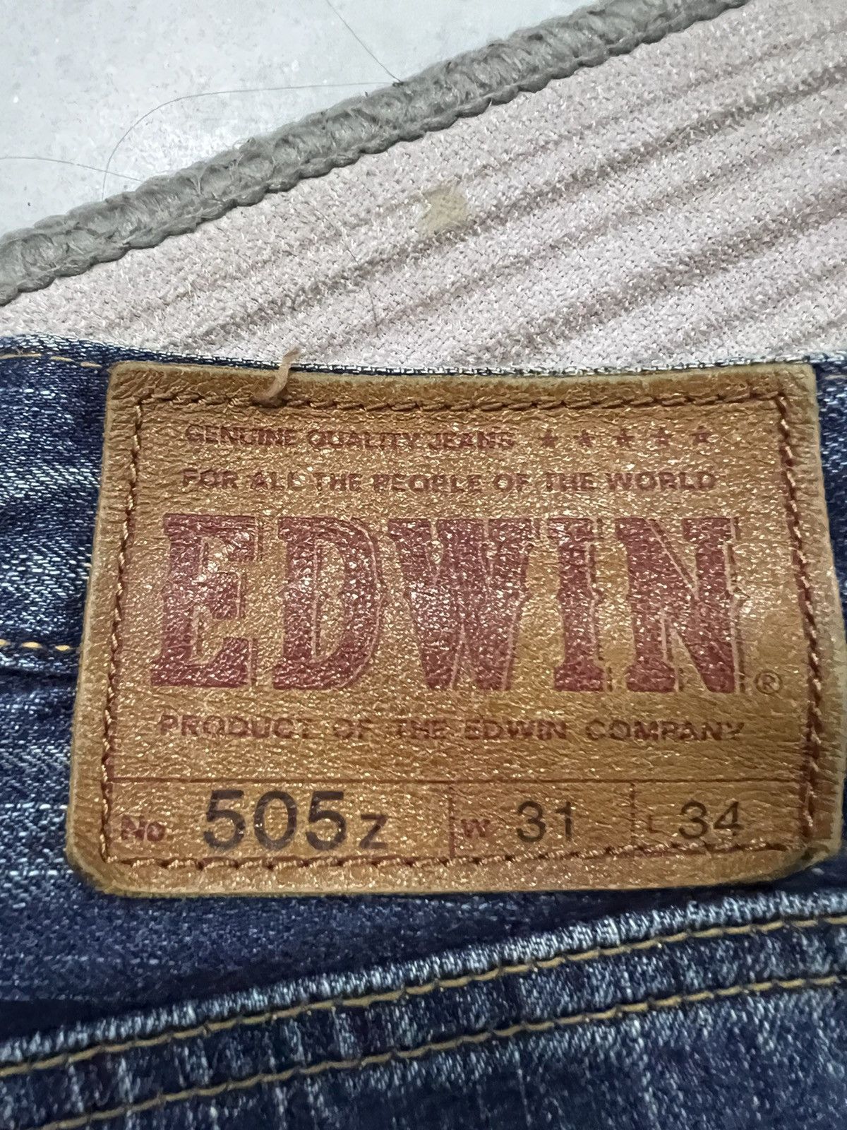 Edwin × If Six Was Nine VINTAGE EDWIN 505z SELVEDGE DISTRESSED BAGGY JEANS Size US 31 - 19 Thumbnail
