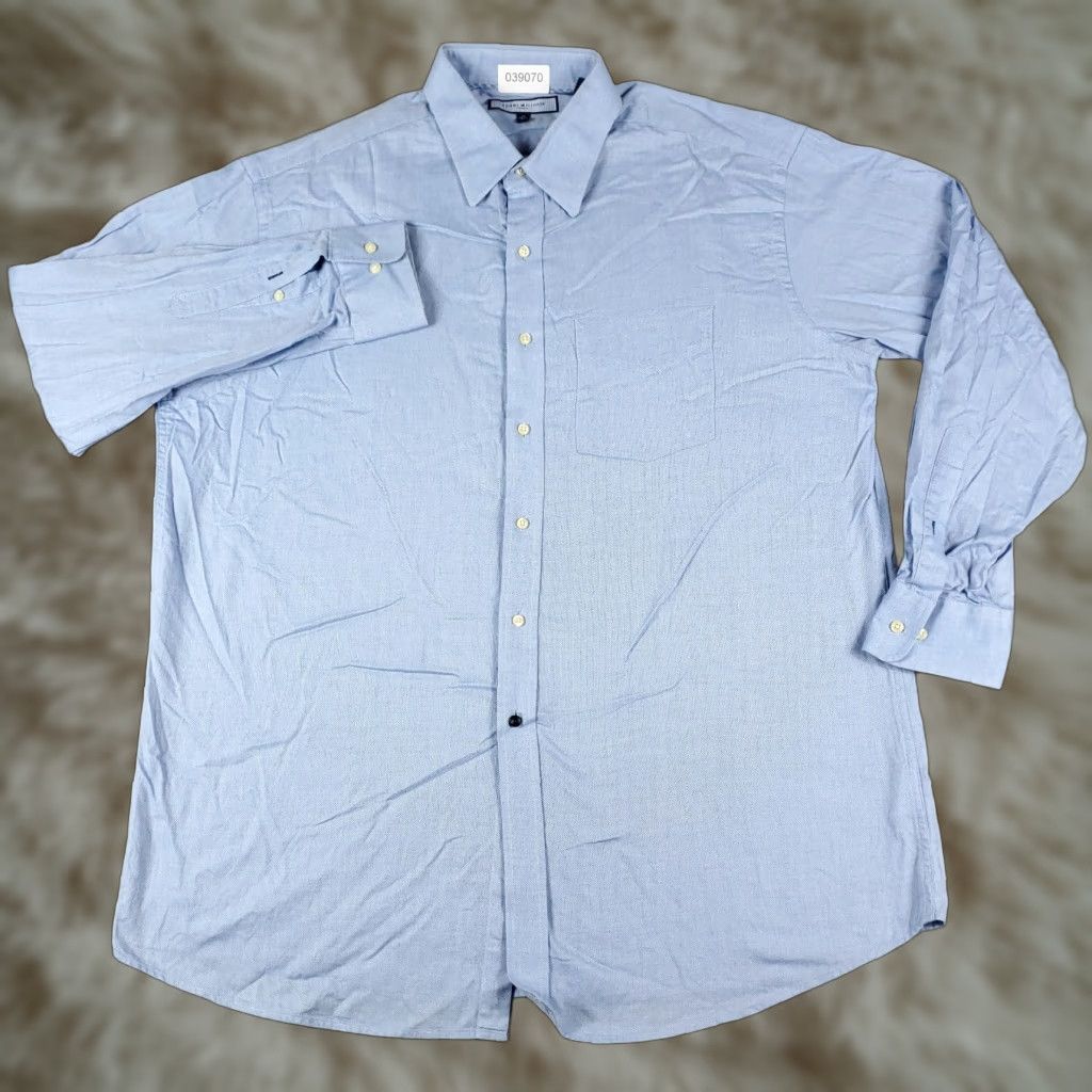 Tommy Hilfiger Tommy Hilfiger Shirt Mens XL Blue Casual Button-Up Long Sleeve Size US XL / EU 56 / 4 - 1 Thumbnail