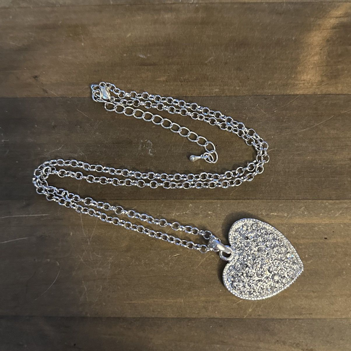 Other Paved rhinestone heart pendant necklace Size ONE SIZE - 2 Thumbnail
