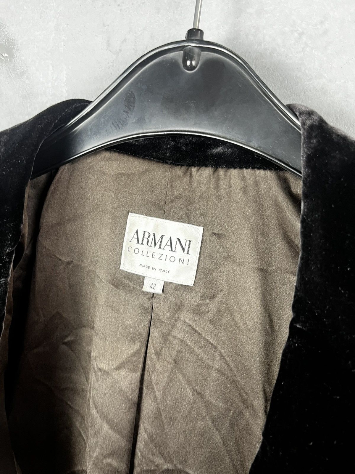 Armani Collezioni × Giorgio Armani Vintage 90s Armani Jeans Velour Striped Black Women's Blazer Size M / US 6-8 / IT 42-44 - 14 Thumbnail