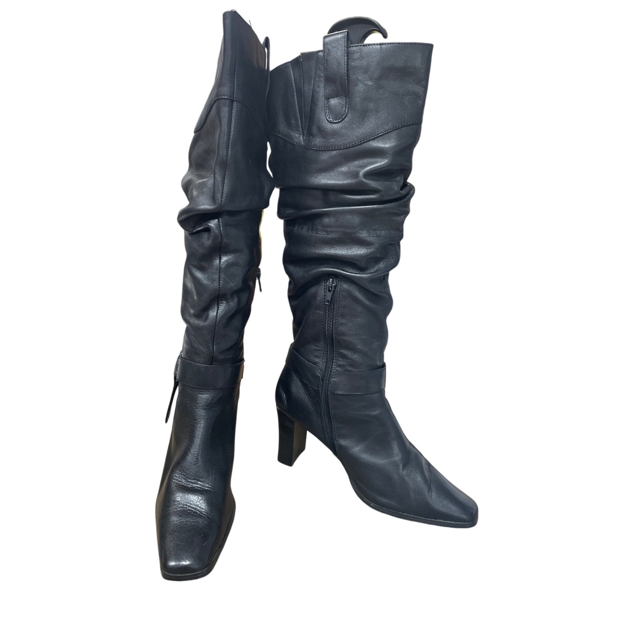 Other Bruno Valenti Womans Black Leather 3' Riding Equestrian Boot Size US 8.5 / IT 38.5 - 1 Thumbnail