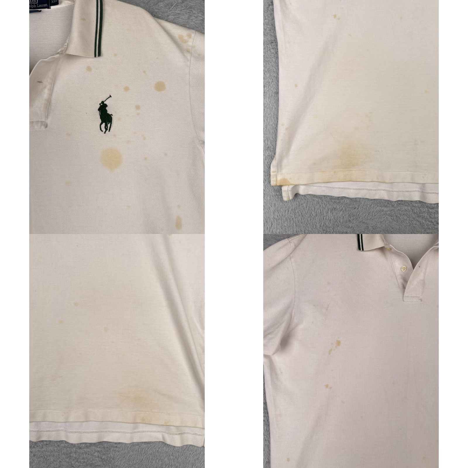 Ralph Lauren VINTAGE Ralph Lauren Polo Shirt Mens 2XL White Green 100% Cotton Knit Polo Shirt Mens XXLLarge White Green Polo Shirt Mens Size US XXL / EU 58 / 5 - 8 Thumbnail