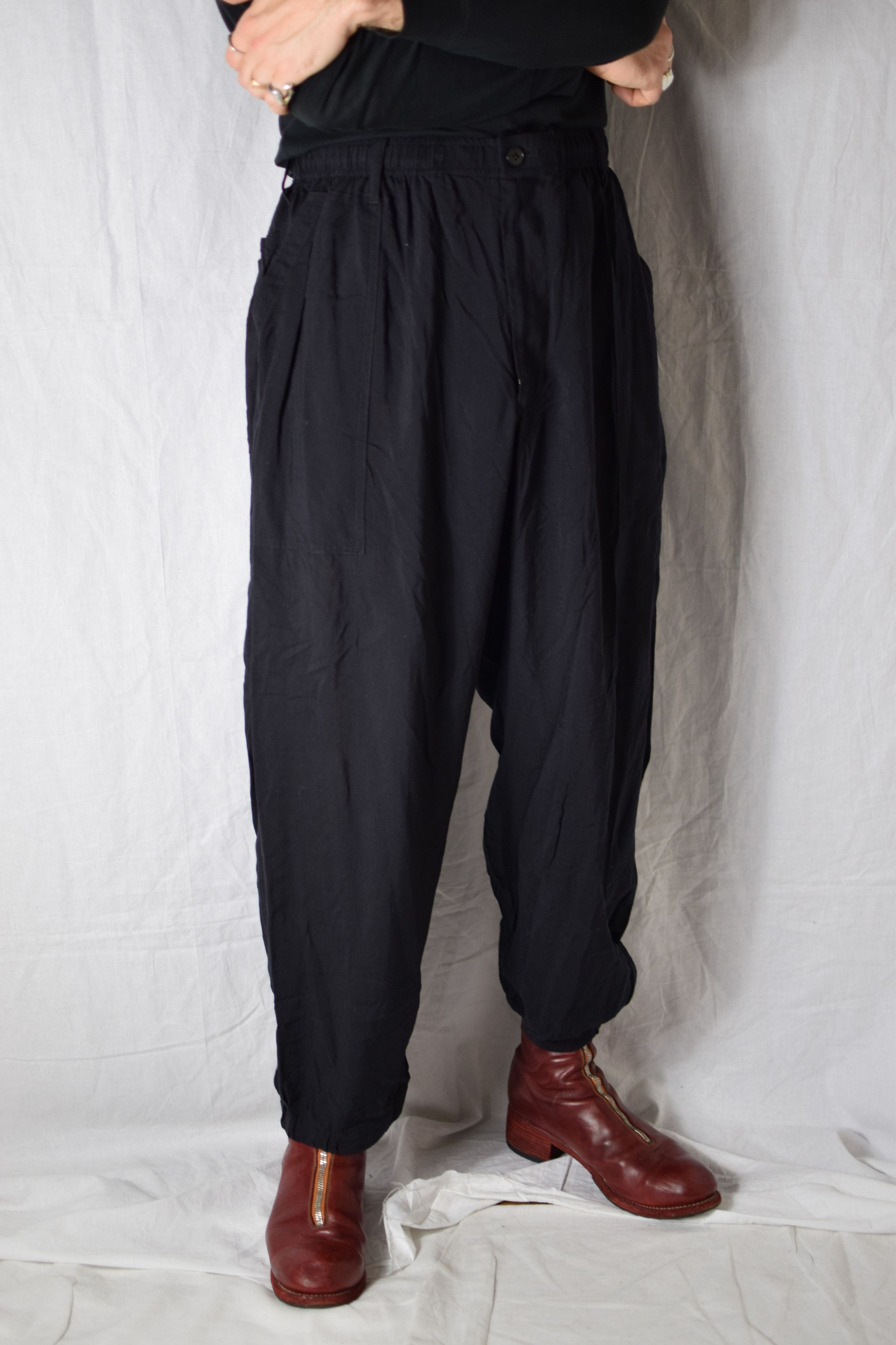 image of Yohji Yamamoto YYPH Ss12 Tencel Balloon Pants - Hb-P33-201 in Black, Men's (Size 32)