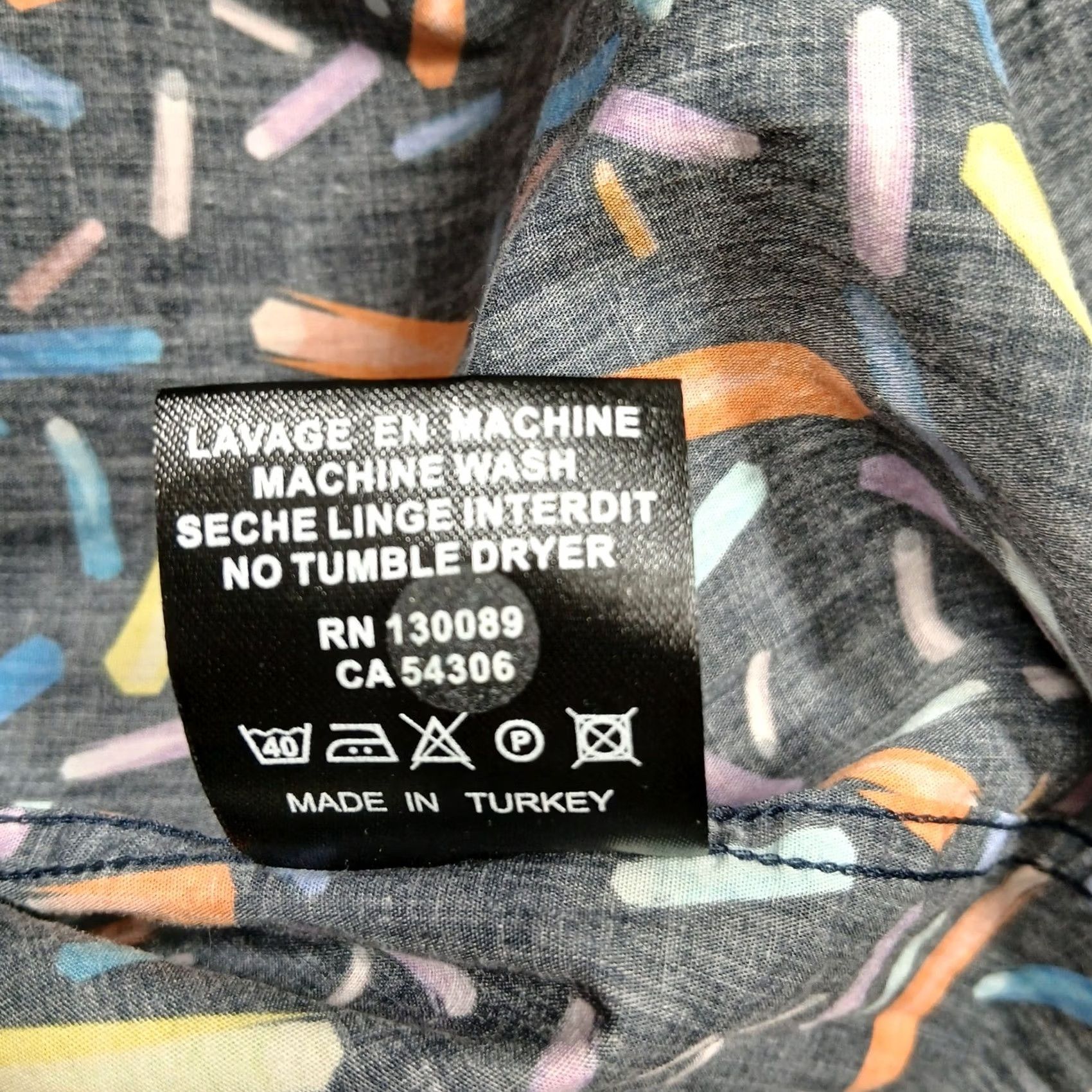 Jared Lang Jared Lang Men's Button-Down Shirt L Black Colorful Geometric Print Cotton Shirt Size US L / EU 52-54 / 3 - 6 Thumbnail