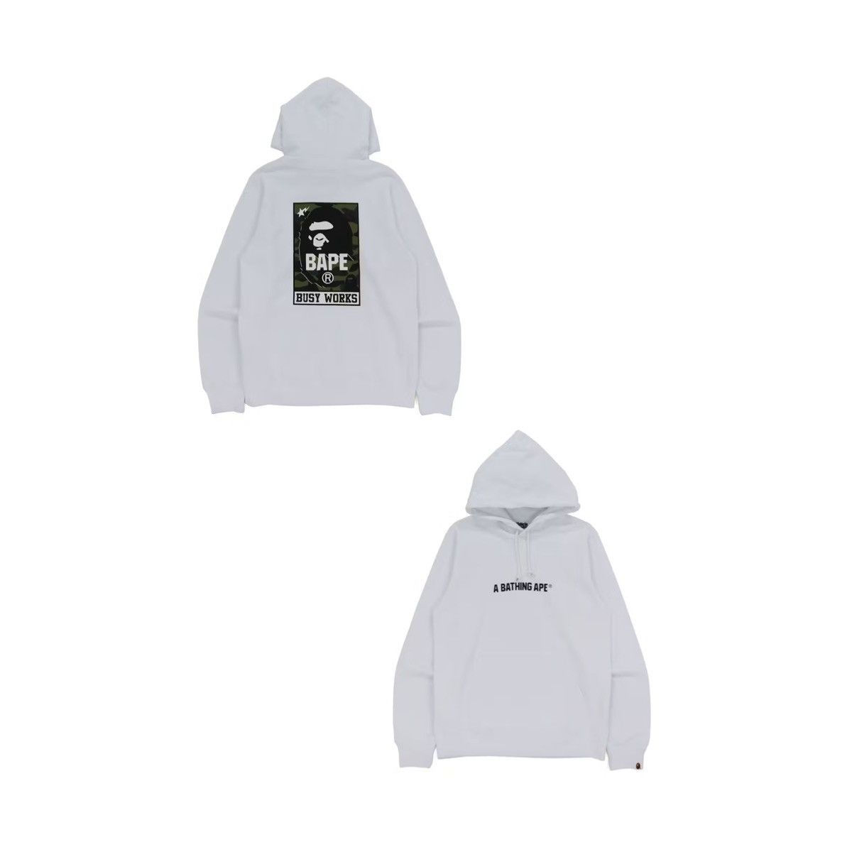 Bape SALE🔥 BAPE Busy Works Pullover Hoodie White Size US M / EU 48-50 / 2 - 1 Thumbnail