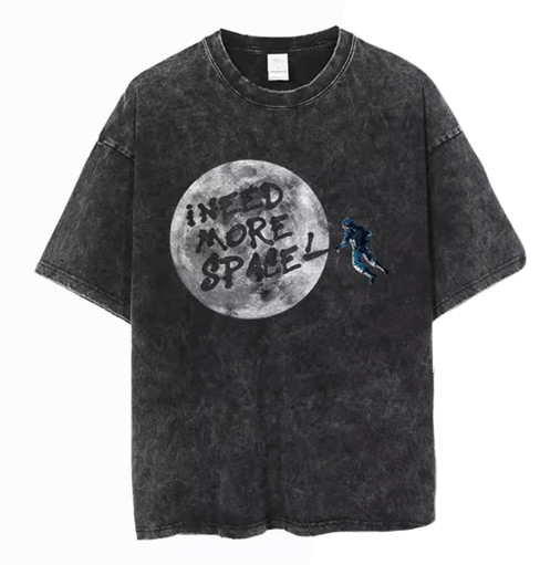 Japanese Brand Y2K Vintage Space Moon Astronaut Print Washed T-Shirt Size US M / EU 48-50 / 2 - 1 Thumbnail