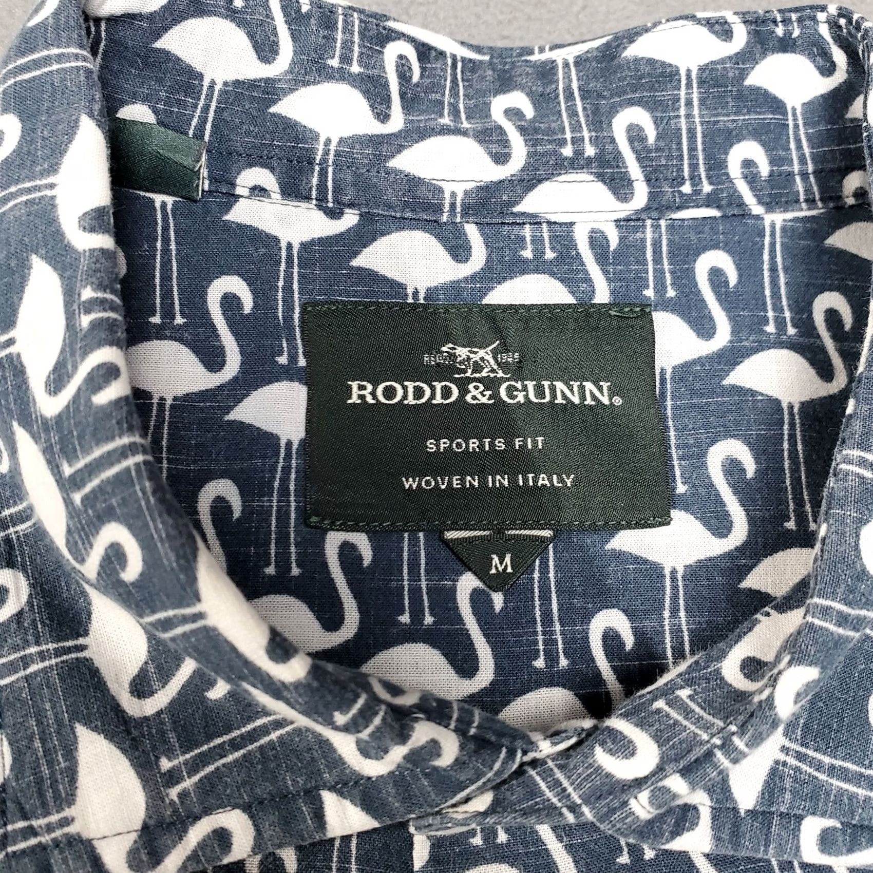 Rodd & Gunn Rodd & Gunn Shirt Mens Medium Blue White Flamingo All Over Print Short Sleeve Collared Button Casual Travel Size US M / EU 48-50 / 2 - 5 Thumbnail
