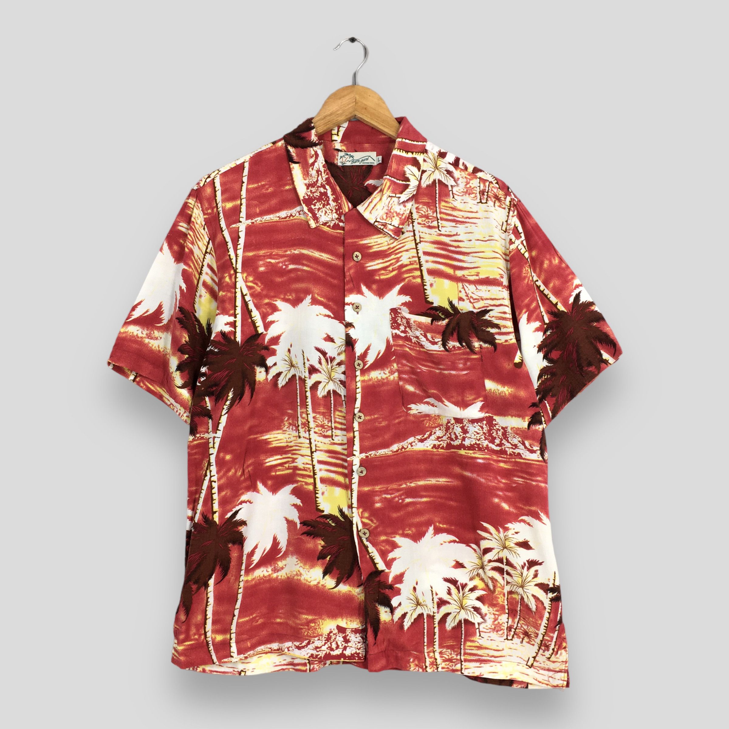 Other Vintage 1980s Hawaiian Aloha Coconut Tree Shirt Large Size US L / EU 52-54 / 3 - 1 Thumbnail