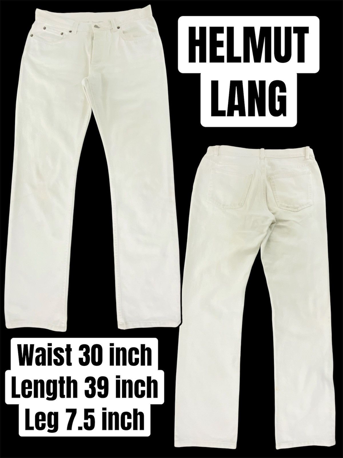 Helmut Lang Helmut Lang White Jeans Size US 30 / EU 46 - 1 Thumbnail