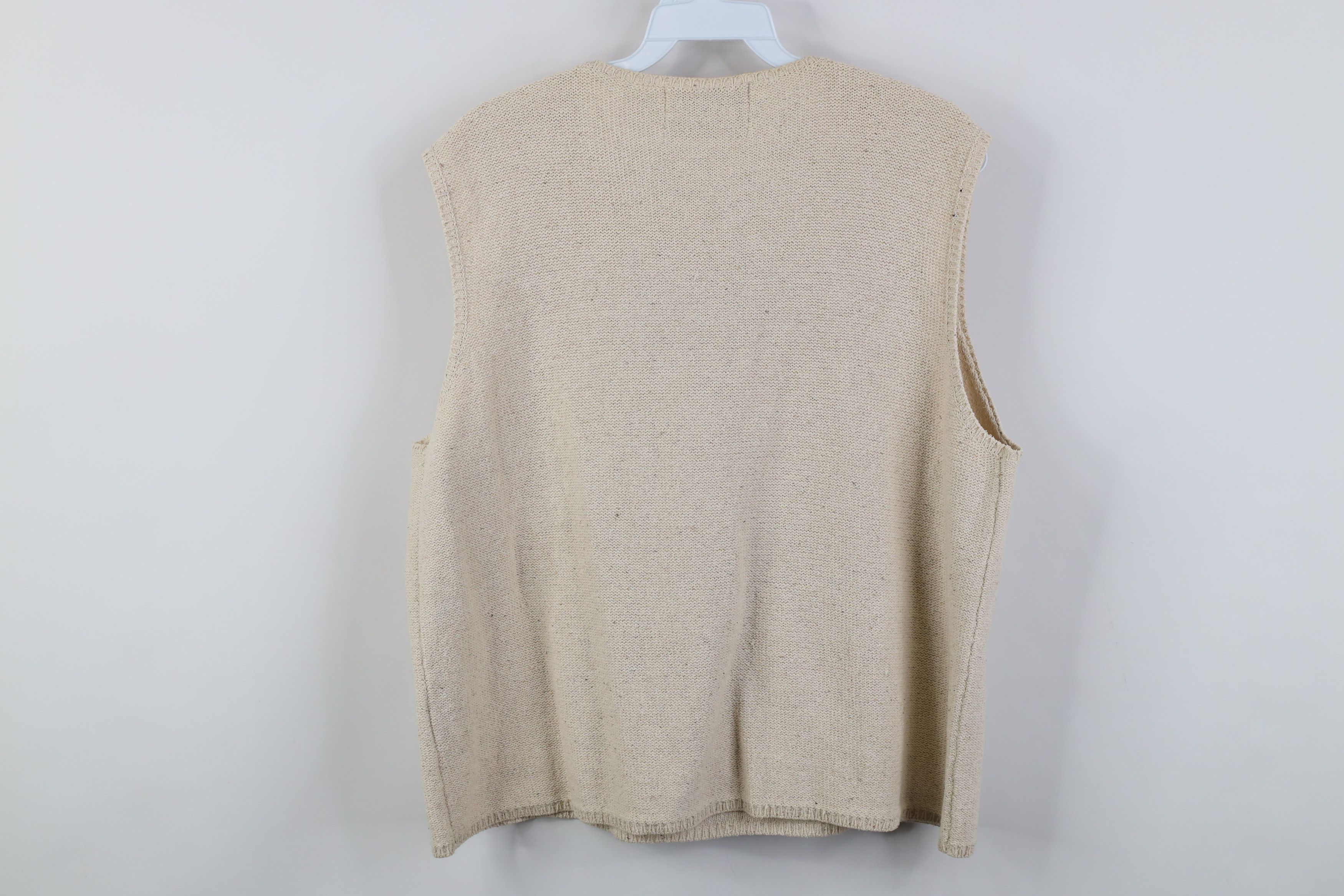 Vintage Vintage 90s Streetwear Embroidered Silk Blend Sweater Vest Size XL / US 12-14 / IT 48-50 - 9 Thumbnail