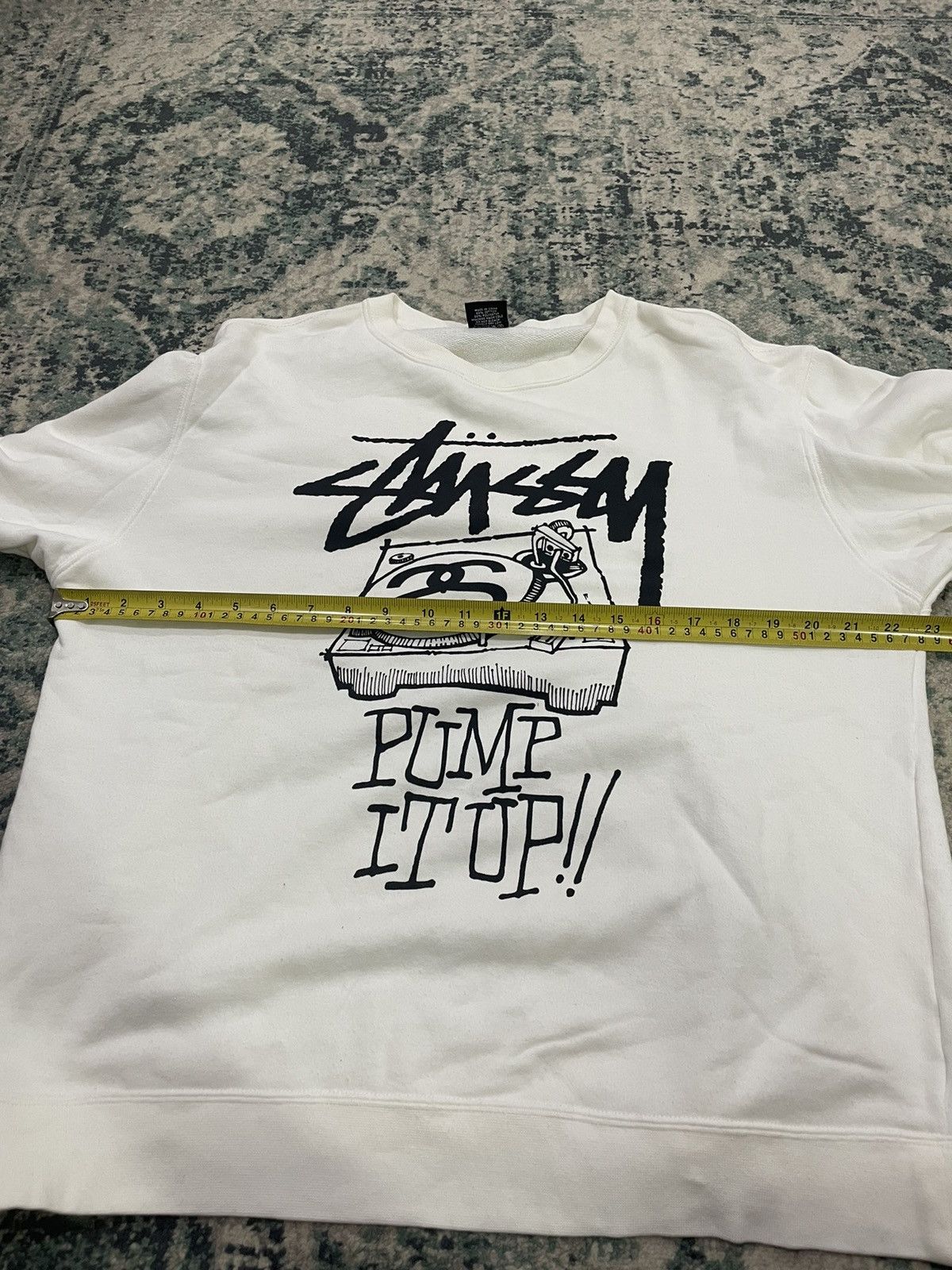 Stussy Stussy Pump It Up Crewneck White Medium Size US L / EU 52-54 / 3 - 12 Thumbnail