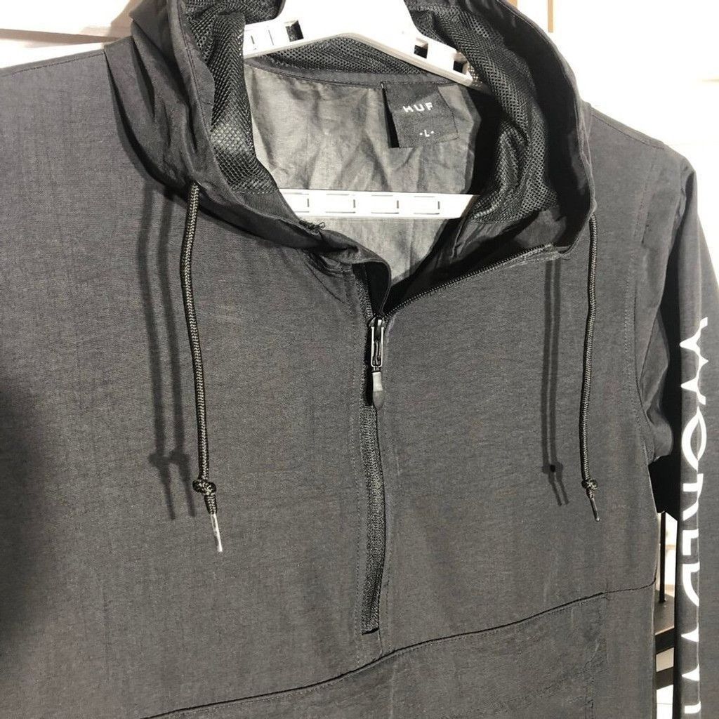 Huf HUF Jacket Flags Half-Zip Hooded Windbreaker Black Large Size US L / EU 52-54 / 3 - 10 Thumbnail