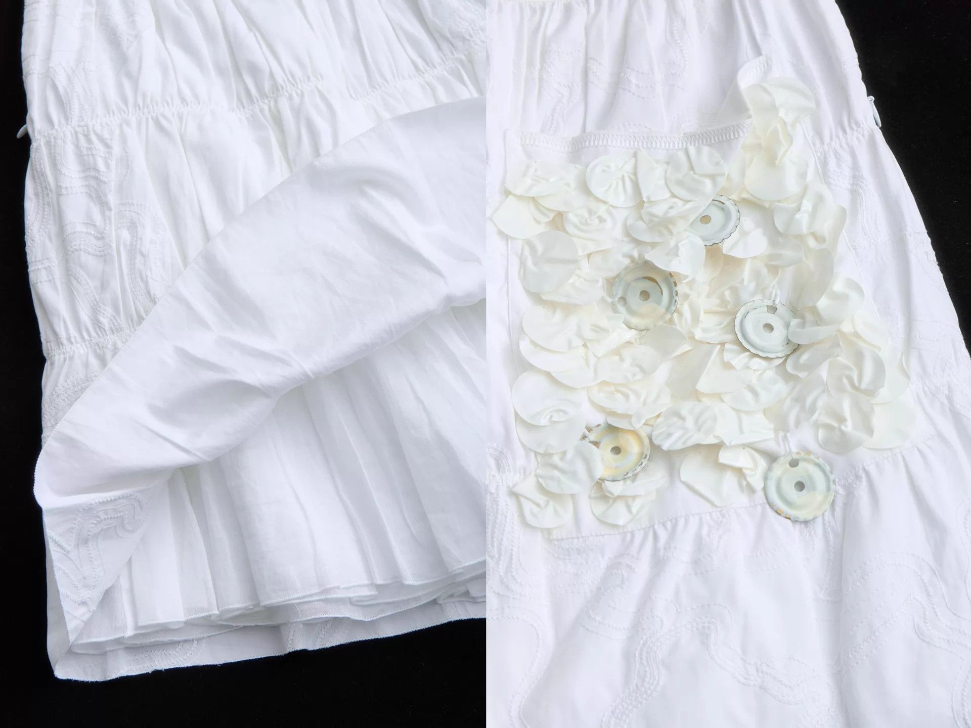 Prada PRADA 06SS White 3D Floral Embroidered Cotton Skirt Size 26" / US 2 / IT 38 - 9 Thumbnail