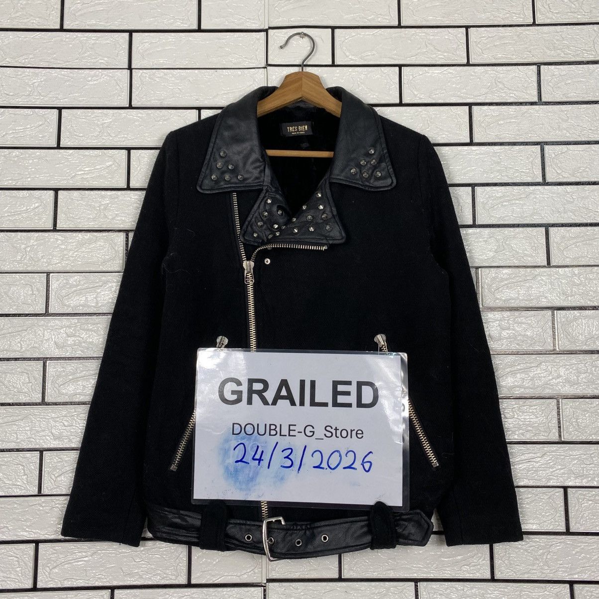 Japanese Brand Vintage Biker Jacket Double Collar Blanket Tres Bien Size US M / EU 48-50 / 2 - 1 Thumbnail