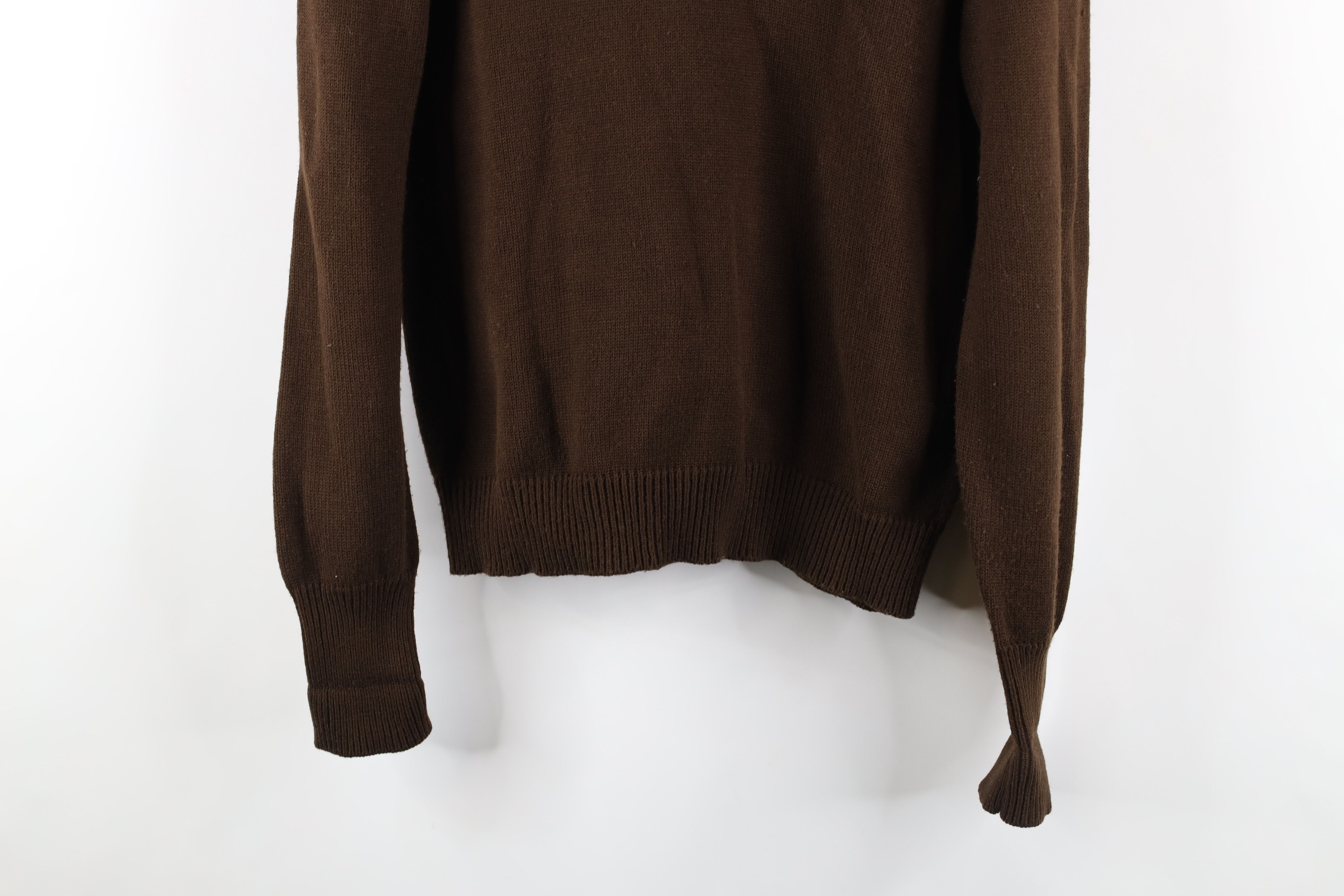 Vintage Vintage 70s Streetwear Blank Knit V-Neck Sweater Brown Size M / US 6-8 / IT 42-44 - 3 Thumbnail