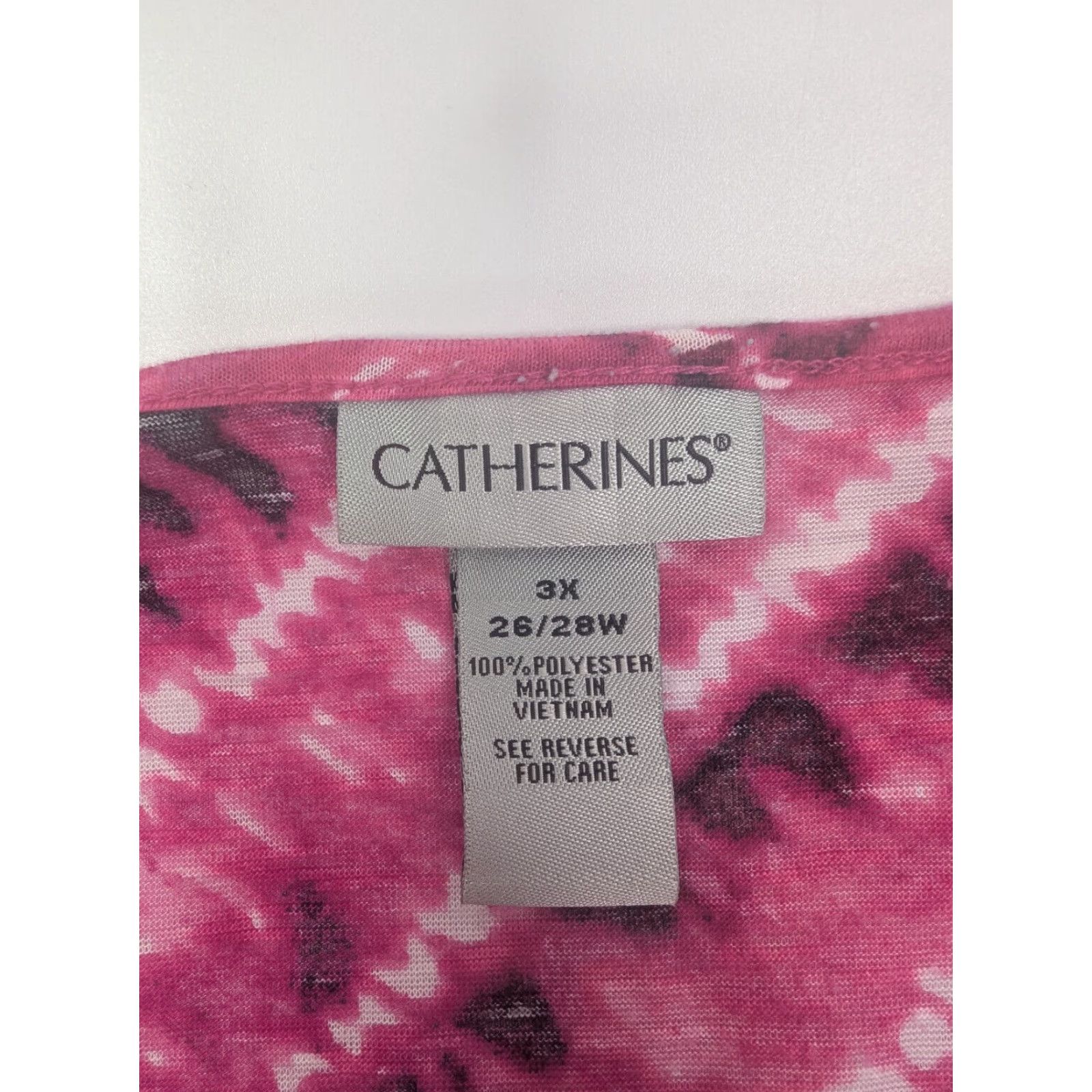 Vintage Catherines Blouse Shirt Sleeveless Tank Top Womens Plus 3X Pink Ruffles Vibrant V-Neck Easy Care Tiered For Casual Workwear Summer 90s Beach Preppy Size XXL / US 16-18 / IT 52-54 - 6 Thumbnail