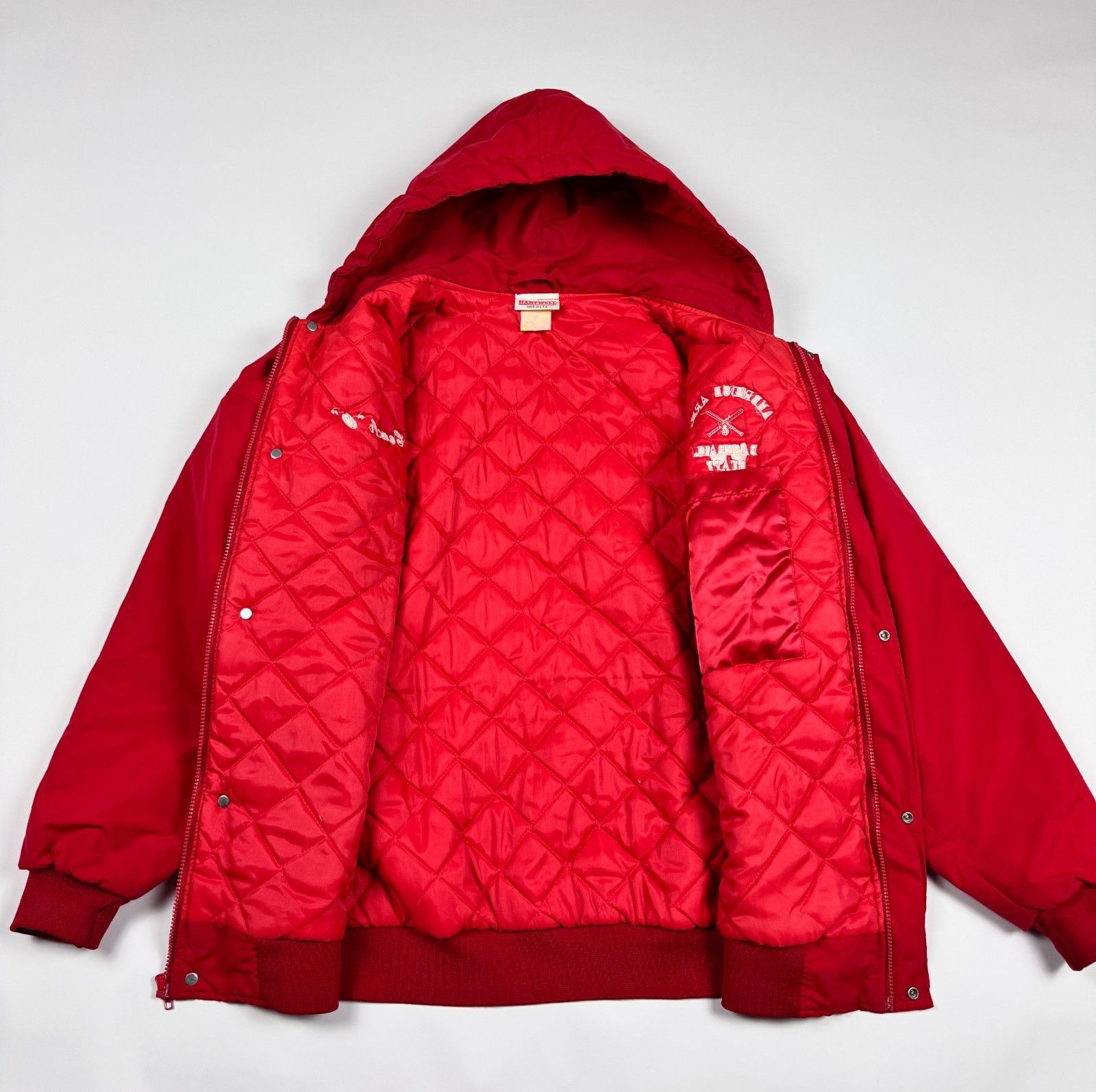 Vintage Vtg 90s Baseball Jacket XL Red USA Made Hartwell Ambridge Size US XL / EU 56 / 4 - 9 Thumbnail