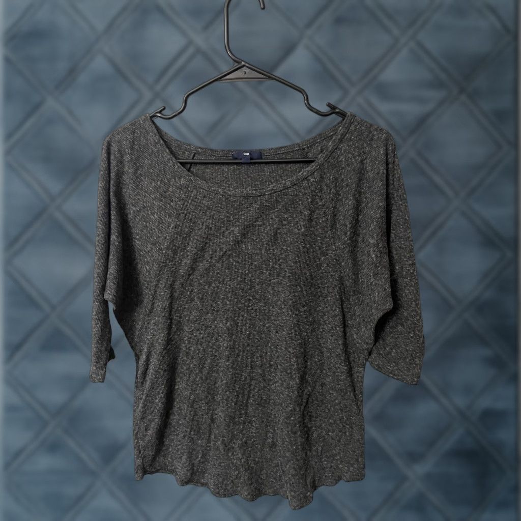 Gap VINTAGE Gap Blouse 3/4 Sleeve Top Women Small Gray Modern Classic Womens Blouse Size S / US 4 / IT 40 - 1 Thumbnail