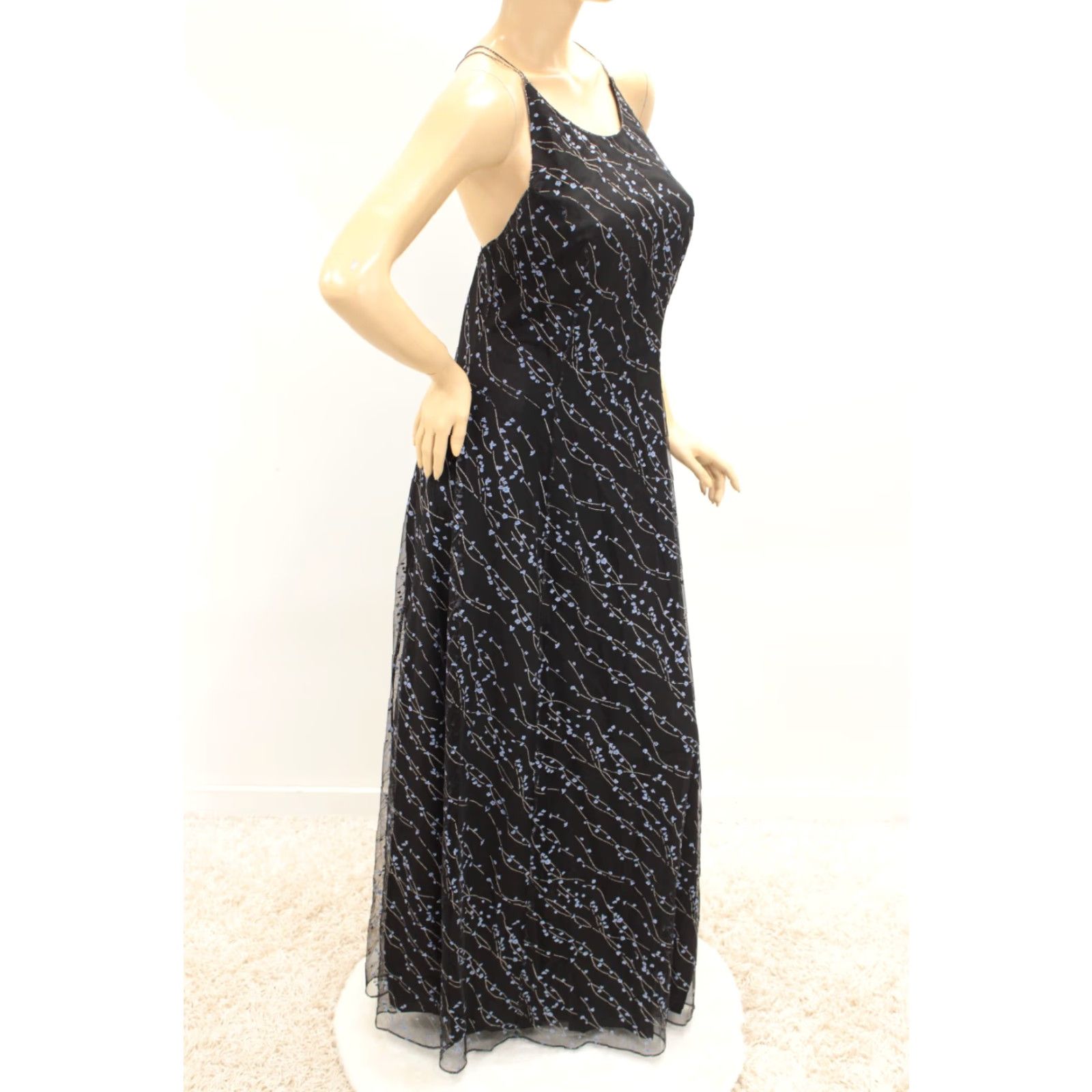 Adrianna Papell VINTAGE Adrianna Papell Evening Dress Women 16 Gown Whimsygoth Dark Fairy Ball Gown Sheath Long Black Floral 90s Goth Wedding Dress Mens? Women Size XXL / US 16-18 / IT 52-54 - 5 Thumbnail