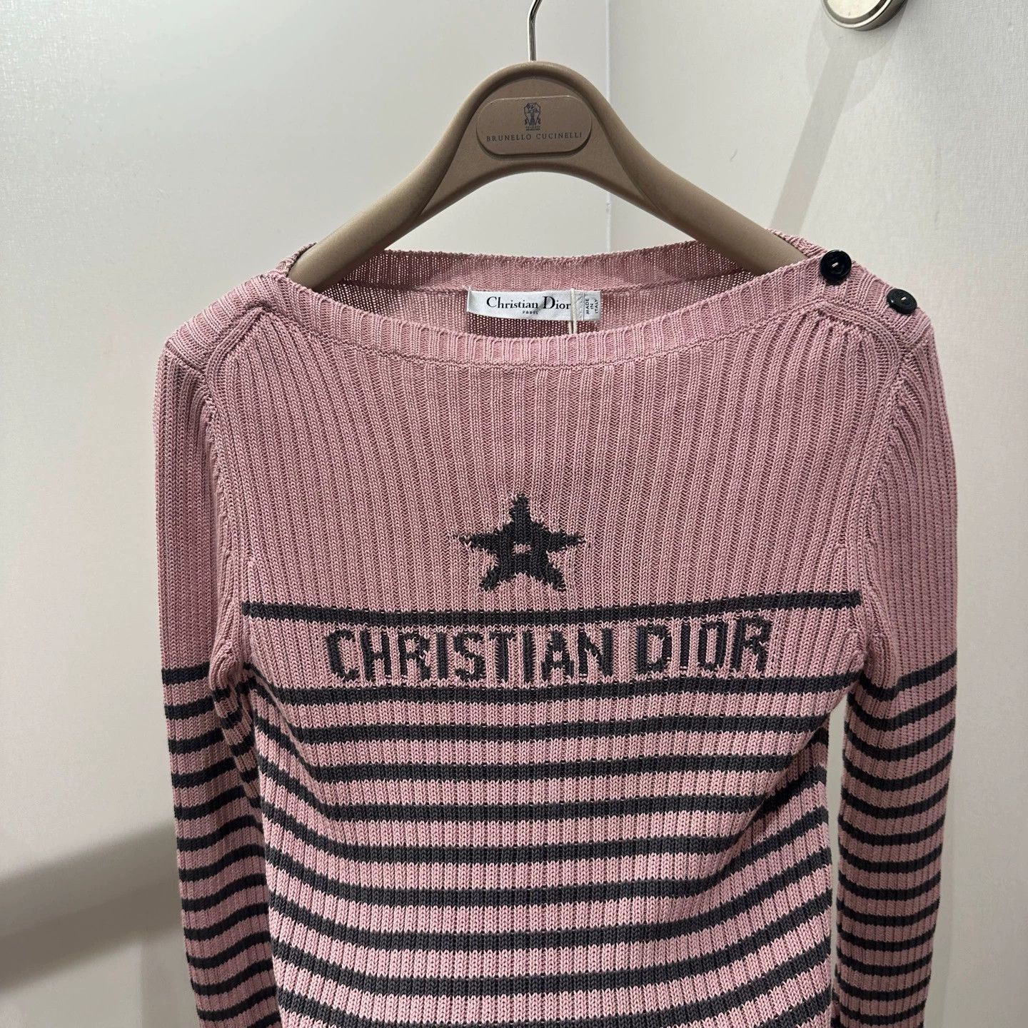 Christian Dior Monsieur Dior apr68 star slogan stripe shoulder buckle LS Wmns 36 Size XS / US 0-2 / IT 36-38 - 6 Thumbnail