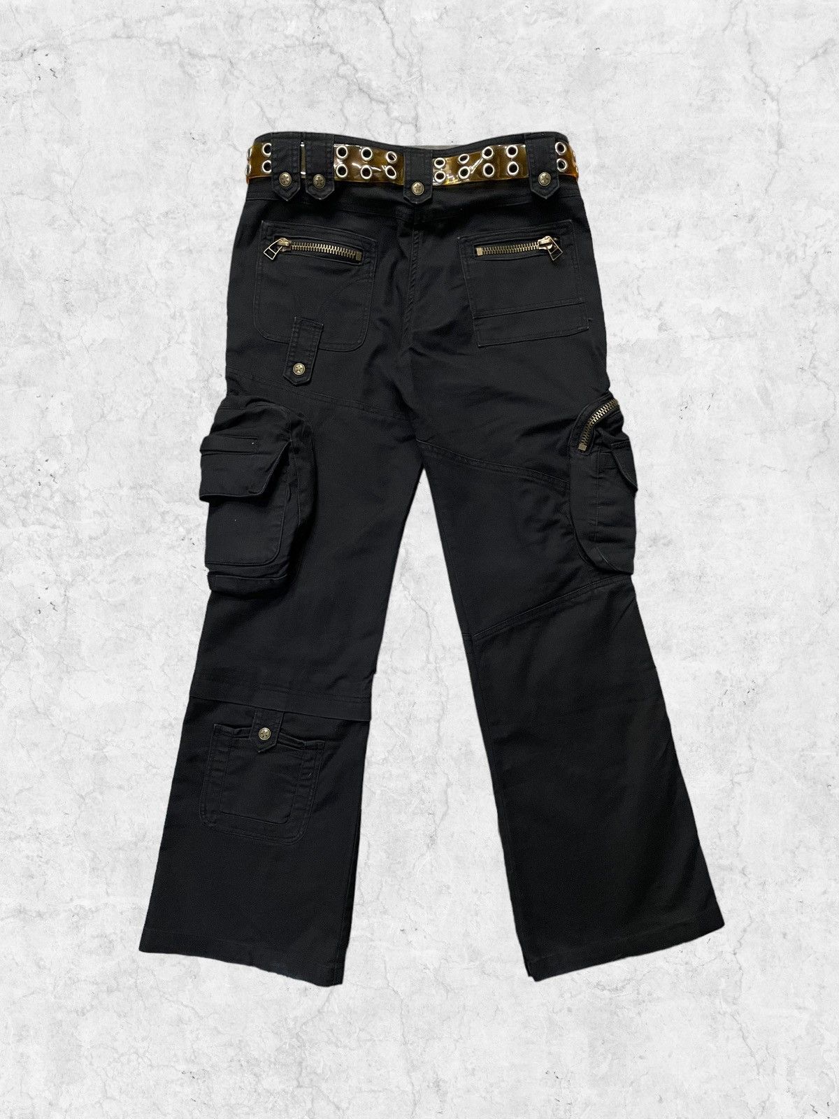 Japanese Brand × Vintage Hidef Japan Gas Mask Multi Pocket Cargo Pants & Rivet Belt Size US 32 / EU 48 - 2 Thumbnail