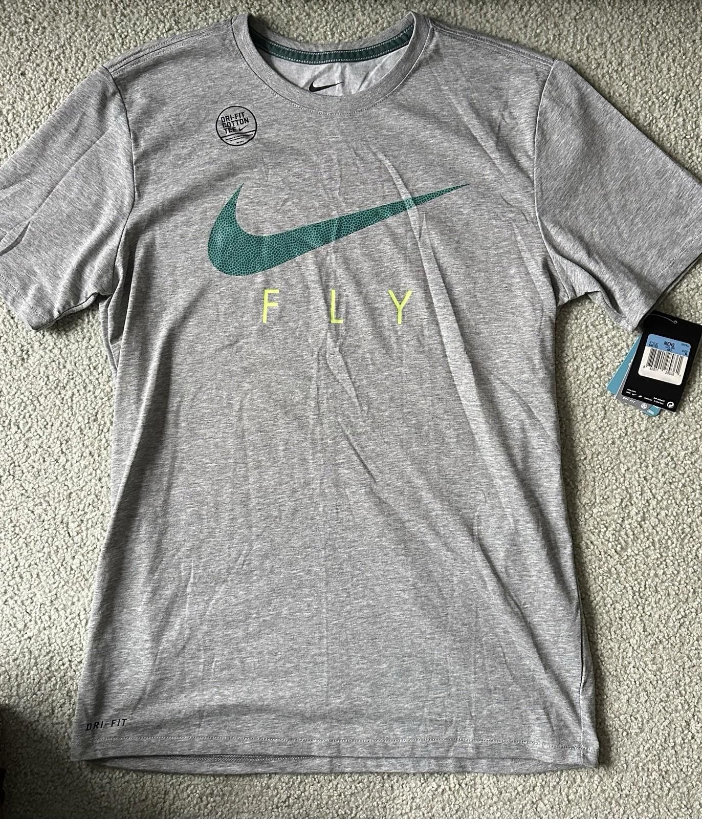 Nike Men’s Nike “FLY” T-Shirt Gray, Green Logo New w/ Tags Size M Size US M / EU 48-50 / 2 - 1 Preview