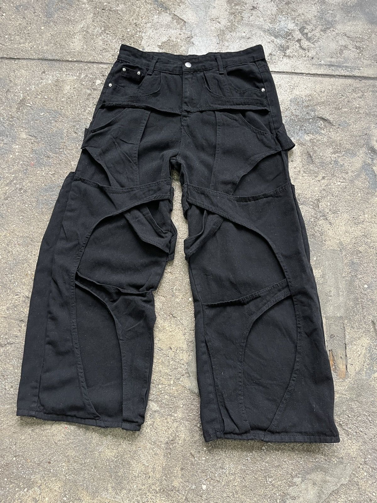 Other Futuristic Black Wide Leg Jeans (unisex) Size US 29 - 1 Thumbnail