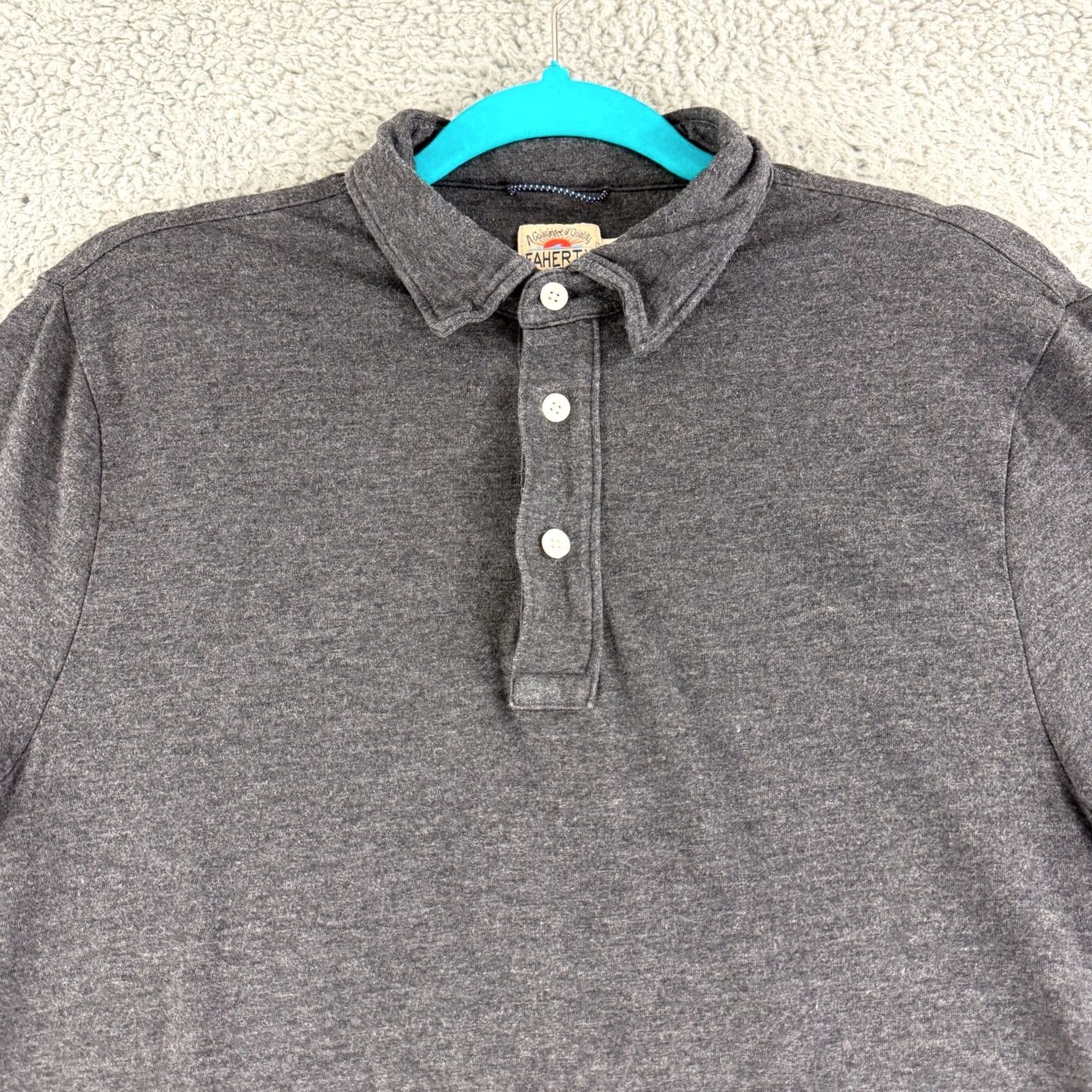 Faherty Faherty Shirt Mens Medium Gray Cotton Stretch Short Sleeve Casual Polo Size US M / EU 48-50 / 2 - 2 Thumbnail