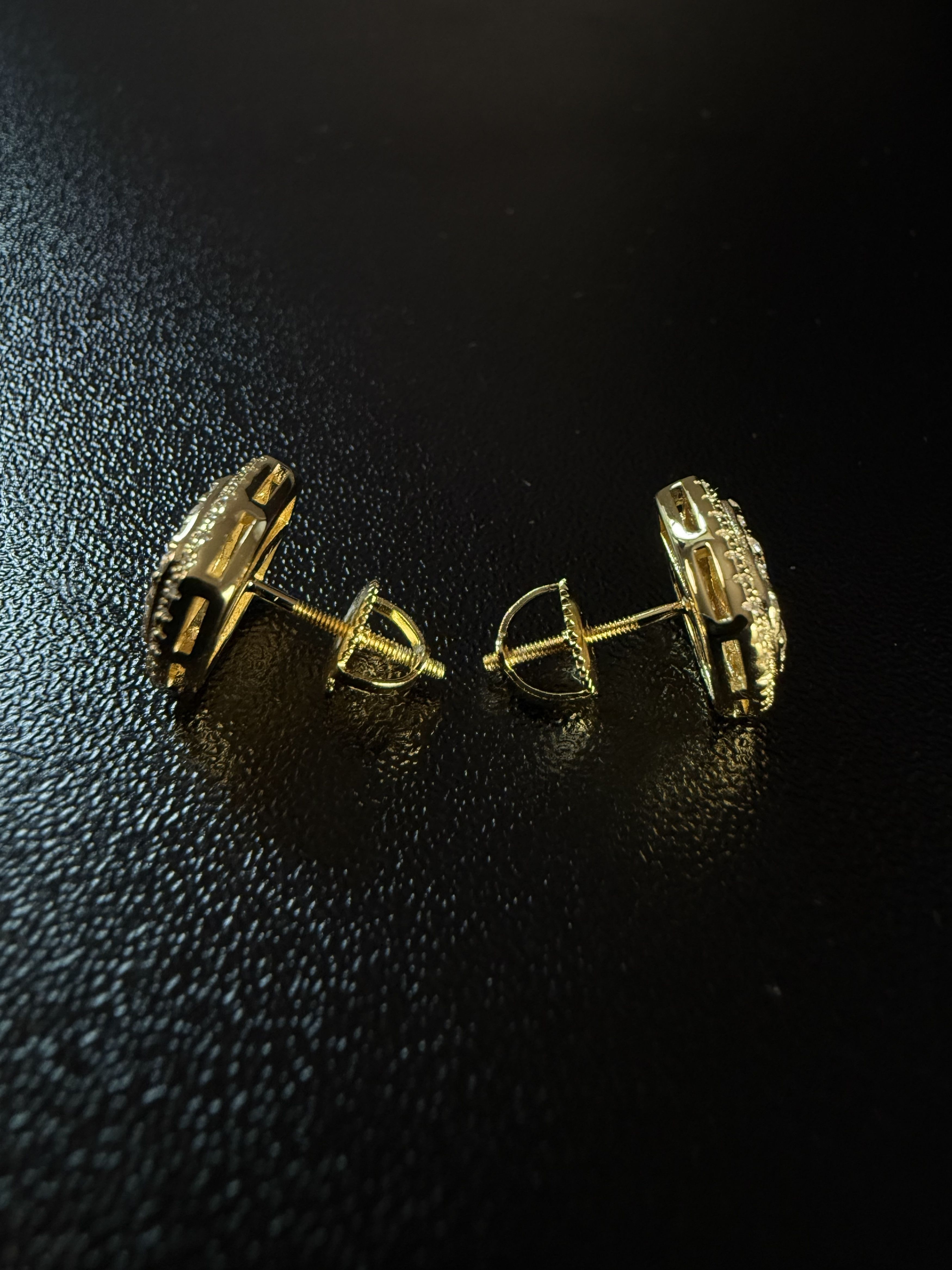 Other Square ice cross men’s Moissanite gold plated earrings Size ONE SIZE - 8 Thumbnail