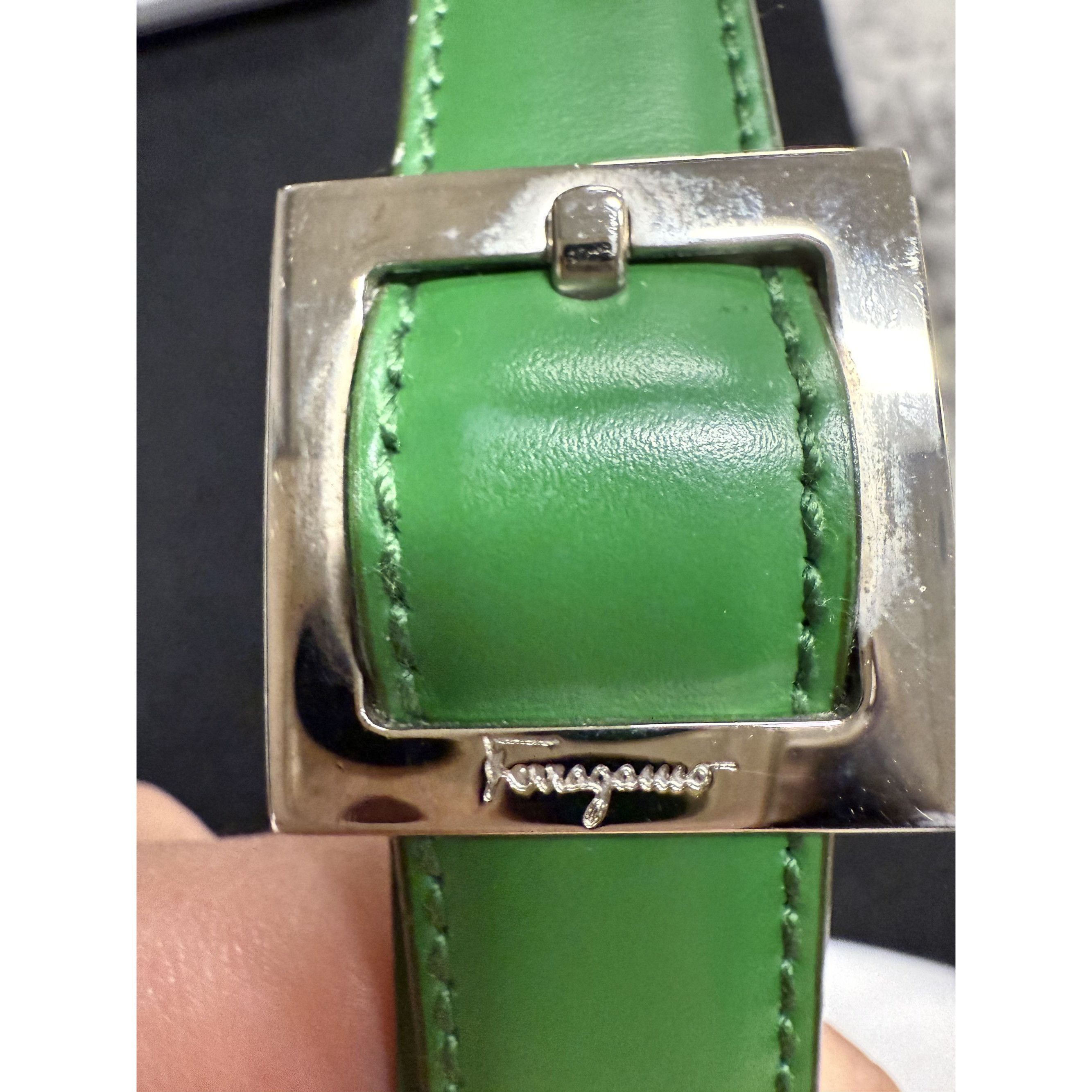 Salvatore Ferragamo Salvatore Ferragamo Green Leather Shoulder Bag With Silver B Size ONE SIZE - 6 Thumbnail