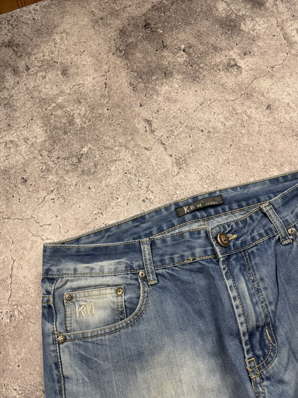 Japanese Brand Y2K Kosmo Lupo Jeans Panther Logo Back Washed Denim Ed Hardy Size US 36 / EU 52 - 13 Thumbnail