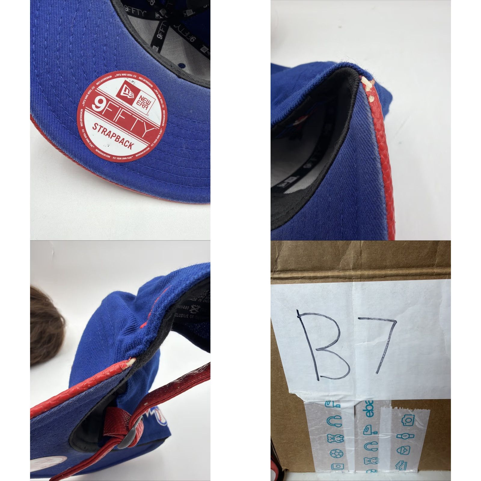 New Era VINTAGE New Era Toronto 9Fifty Strap Back Hat Blue Red Brim Mens One Size Rare Logo Size ONE SIZE - 9 Thumbnail