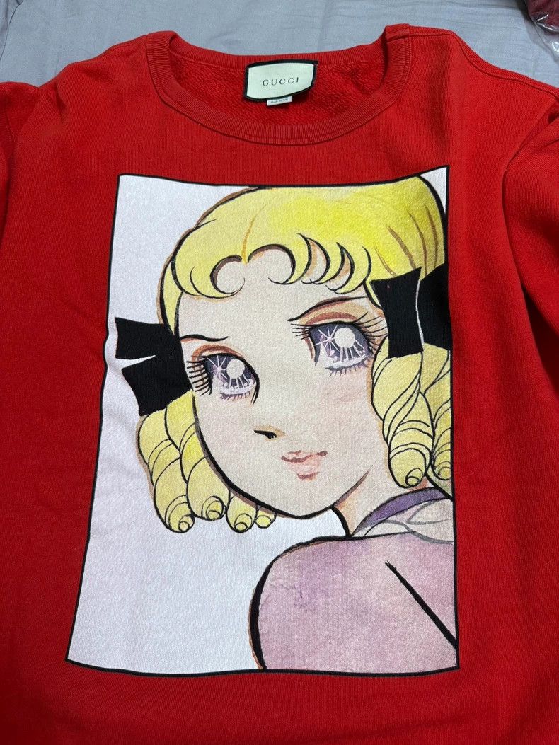 Gucci Gucci Authentic big-eyed beautiful girl big red sweatshirt Size US L / EU 52-54 / 3 - 2 Thumbnail