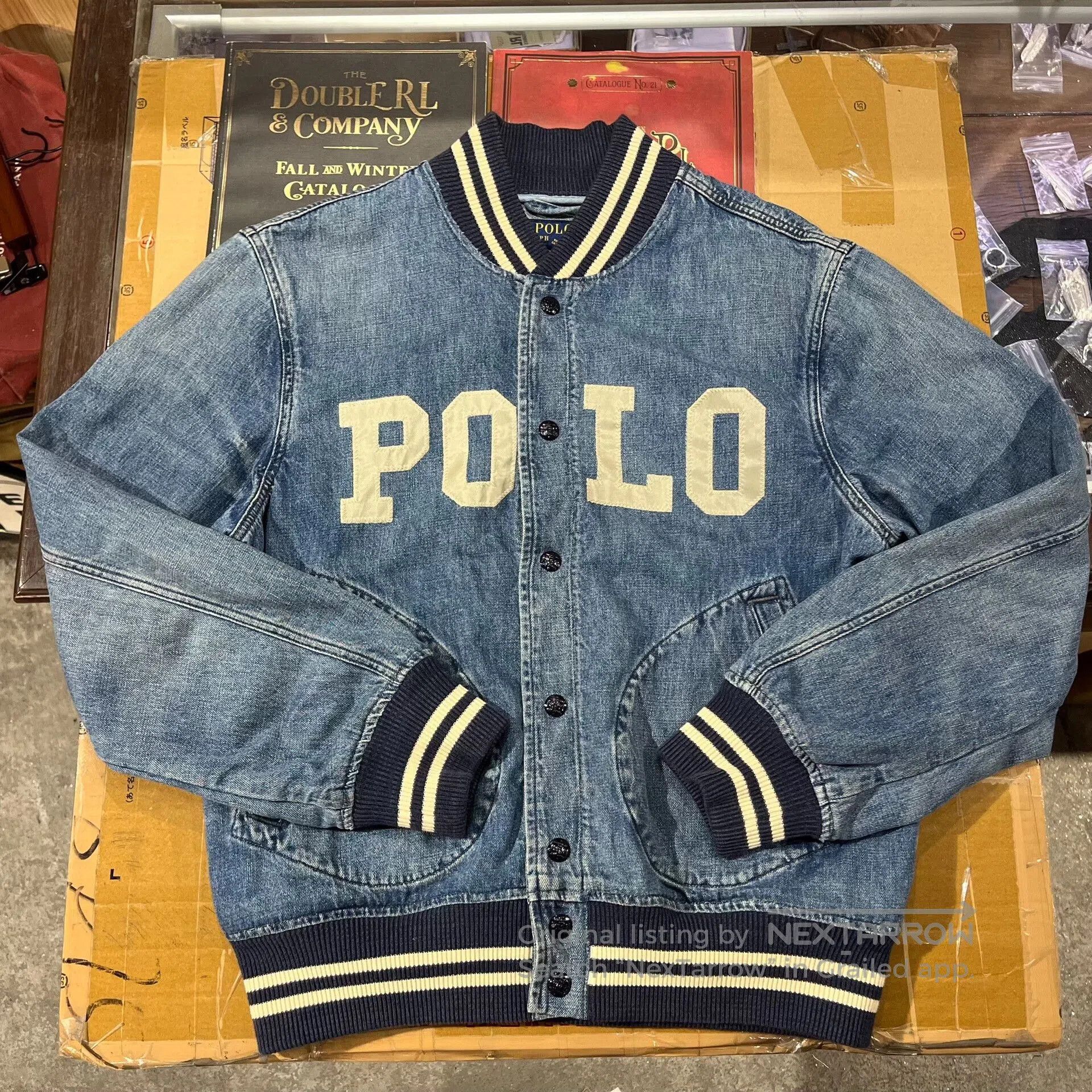 RRL Ralph Lauren Double RL Ralph Lauren Denim Baseball Jacket. Size US M / EU 48-50 / 2 - 2 Thumbnail
