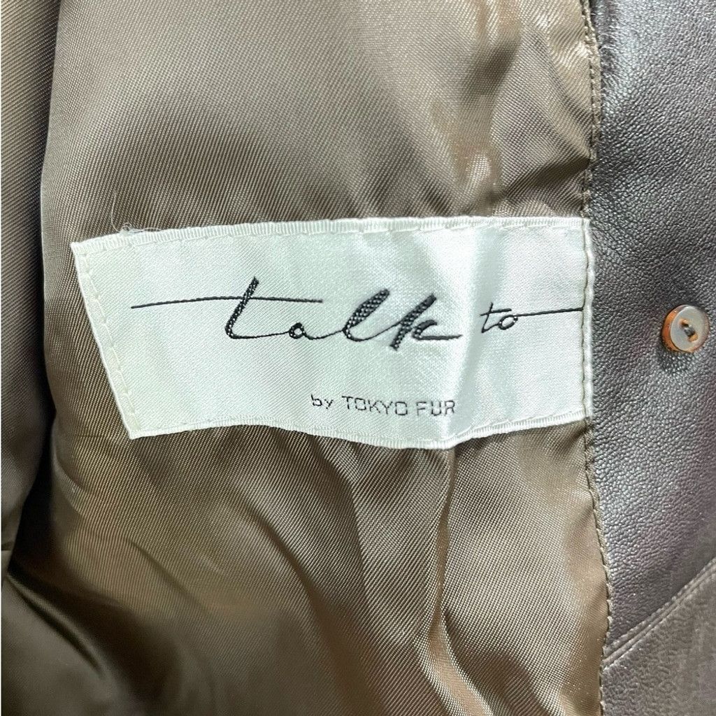 Vintage 90s Vtg Toyko Fur Brown Leather and Shearling Trim Peacoat S Size S / US 4 / IT 40 - 9 Thumbnail